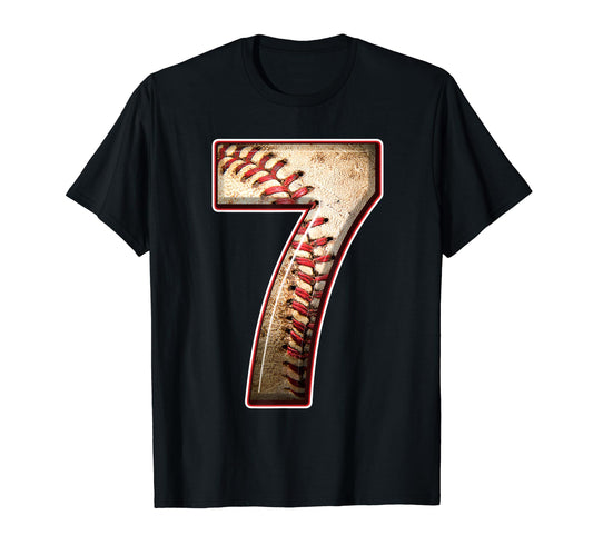 7 Years Old Baseball Player 7Th T-Shirt - Trendy Graphic Men Women - T-Shirt, Sweatshirt, Hoodie