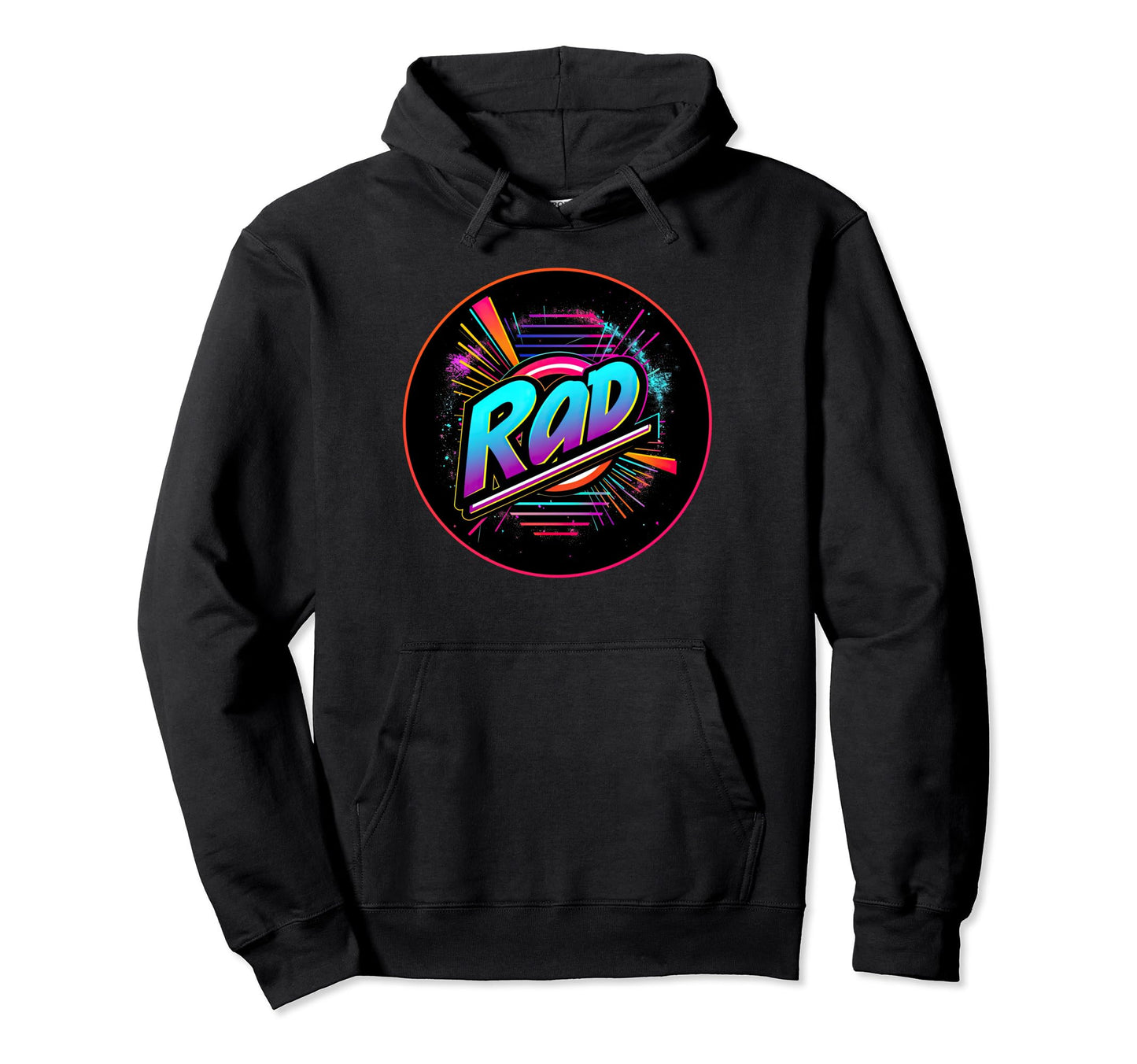 80S 90S Rad Party Synthwave Costume Hoodie - Graphic Print for Adults - T-Shirt, Sweatshirt, Hoodie