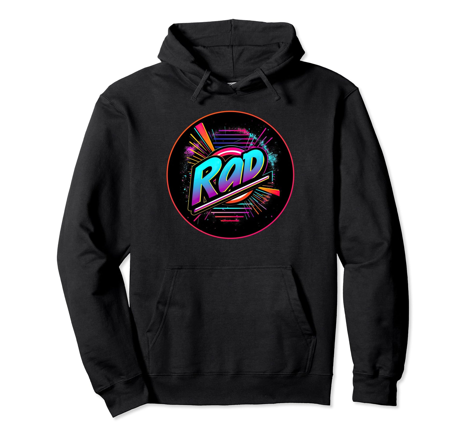 80S 90S Rad Party Synthwave Costume Hoodie - Graphic Print for Adults - T-Shirt, Sweatshirt, Hoodie