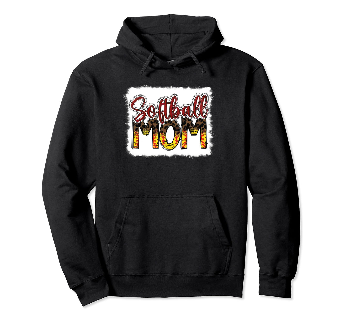 Bleached Softball Mom Leopard Funny Hoodie - Custom Art Print Unisex - T-Shirt, Sweatshirt, Hoodie