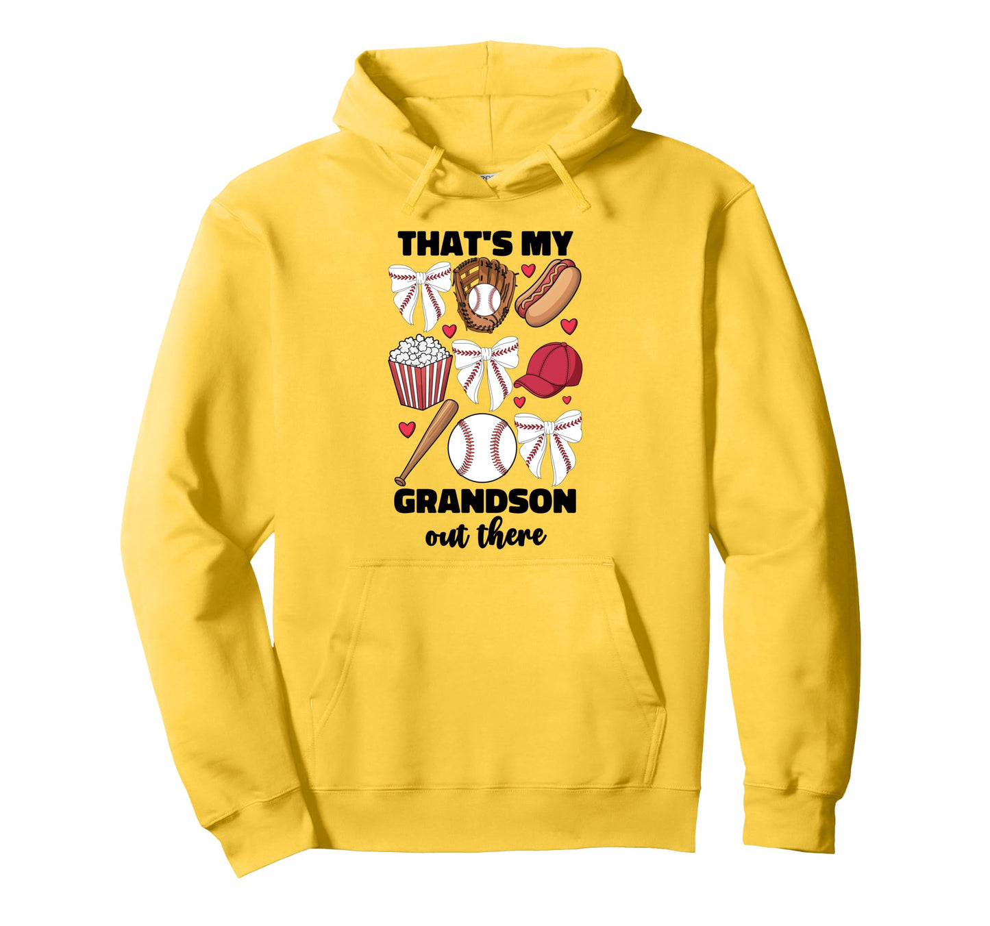 Thats My Grandson Out There Baseball Hoodie - Unique Graphic for Adults - T-Shirt, Sweatshirt, Hoodie