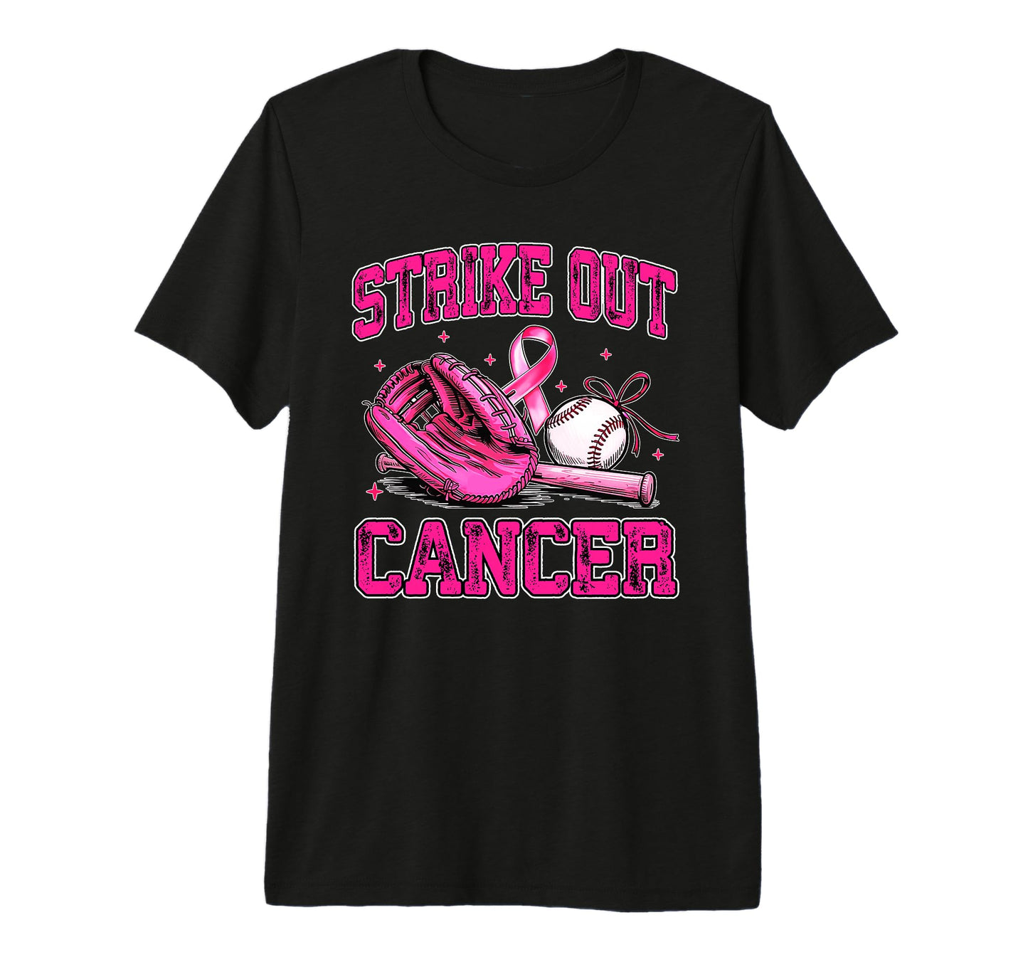 Strike Out Breast Cancer Baseball T-Shirt - Novelty Apparel Men Women - T-Shirt, Sweatshirt, Hoodie
