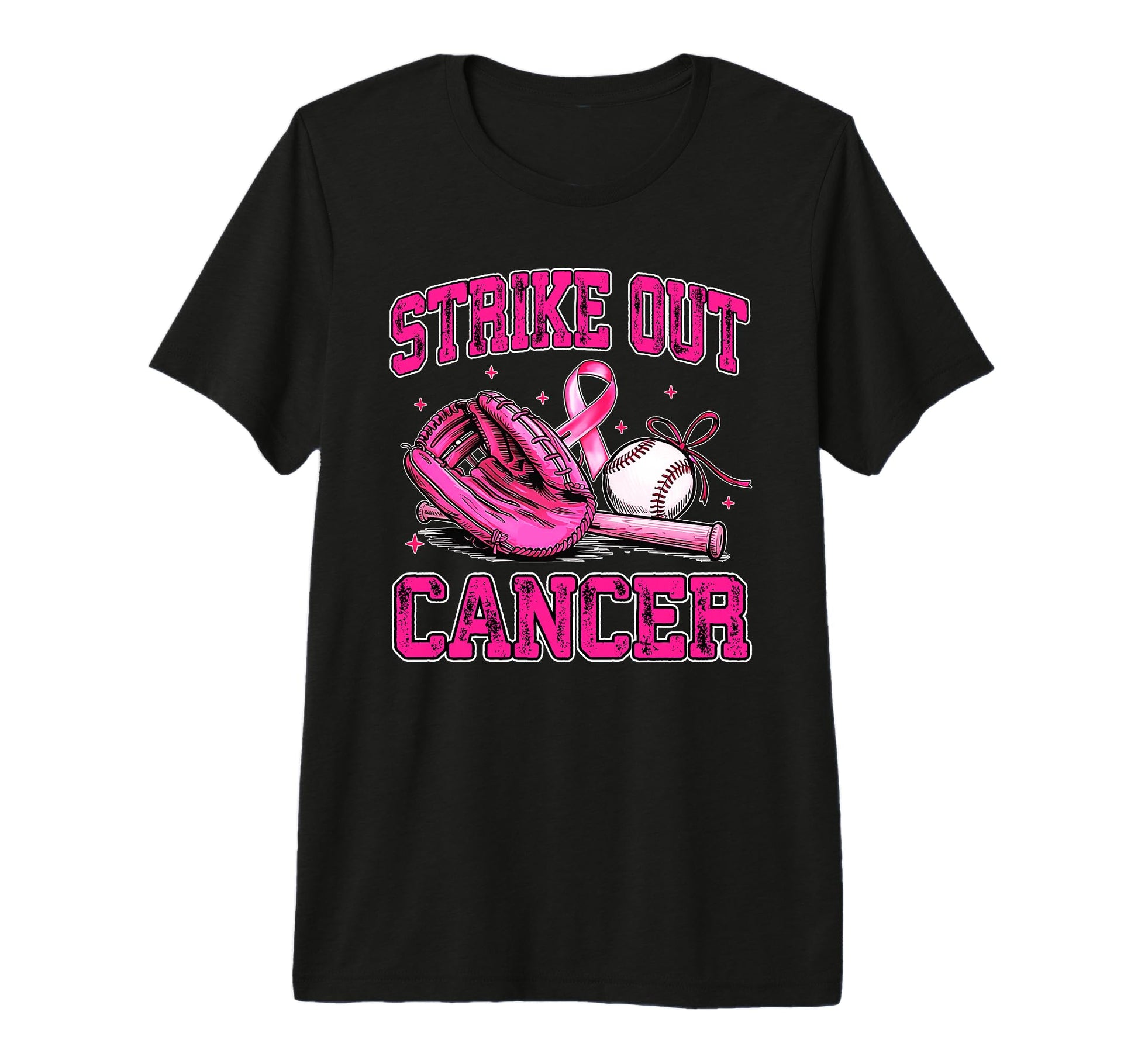 Strike Out Breast Cancer Baseball T-Shirt - Novelty Apparel Men Women - T-Shirt, Sweatshirt, Hoodie