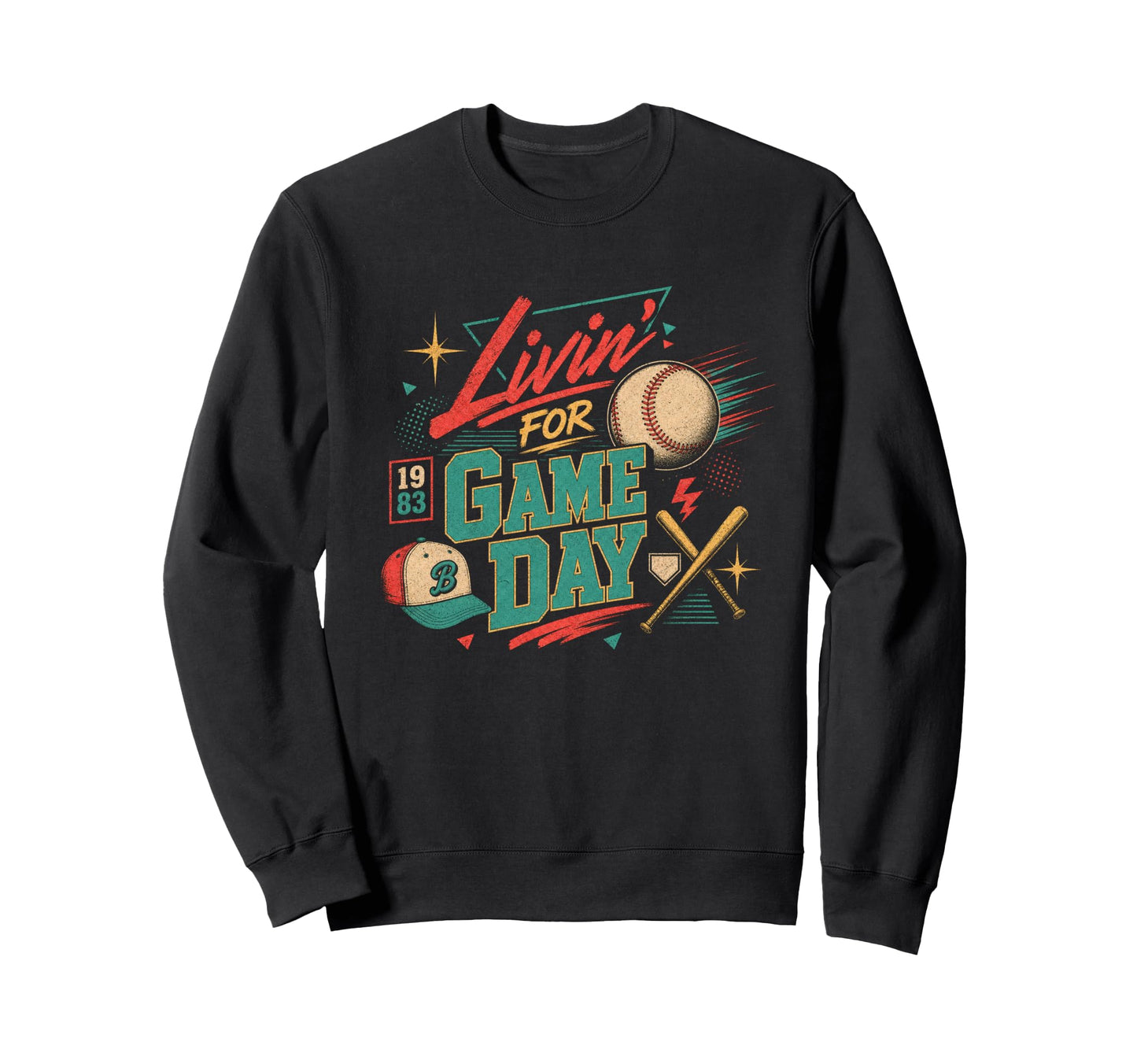 Baseball Living Ballgame 1980S Sweatshirt - Unique Graphic Men Women - T-Shirt, Sweatshirt, Hoodie