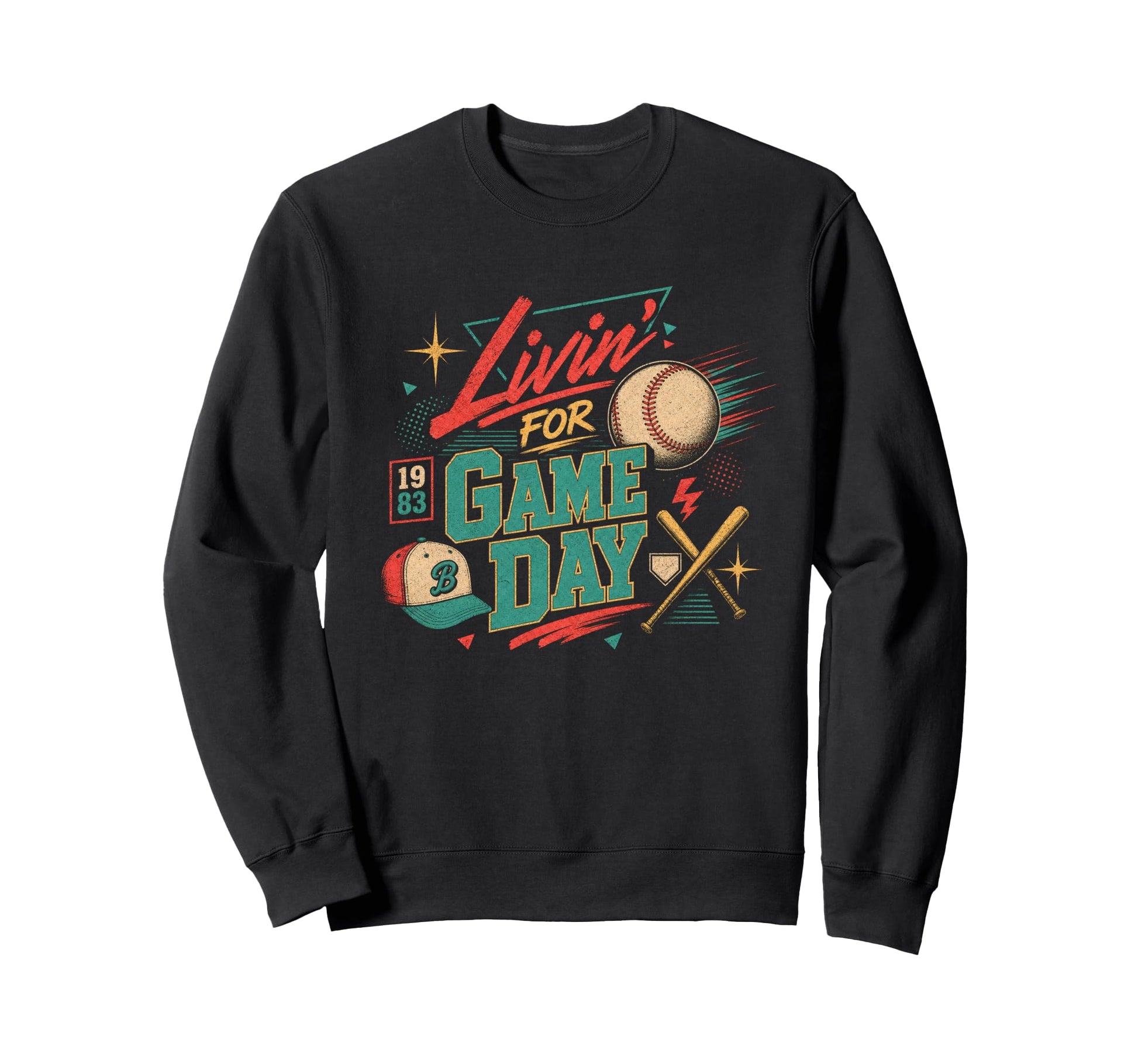Baseball Living Ballgame 1980S Sweatshirt - Unique Graphic Men Women - T-Shirt, Sweatshirt, Hoodie