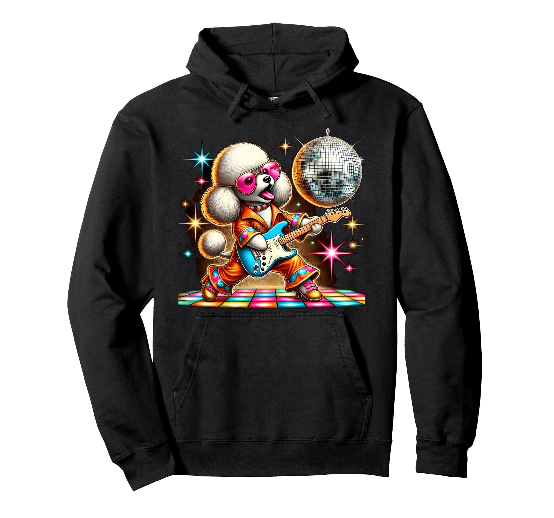 Aesthetic Toy Poodle Disco Hoodie - Graphic Print for Adults - T-Shirt, Sweatshirt, Hoodie