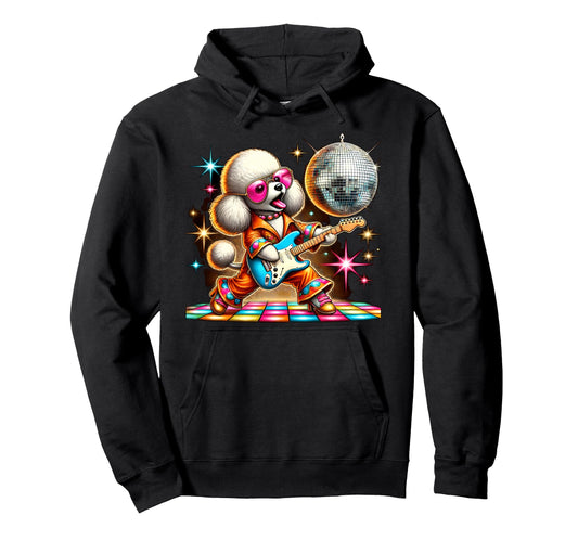 Aesthetic Toy Poodle Disco Hoodie - Graphic Print for Adults - T-Shirt, Sweatshirt, Hoodie