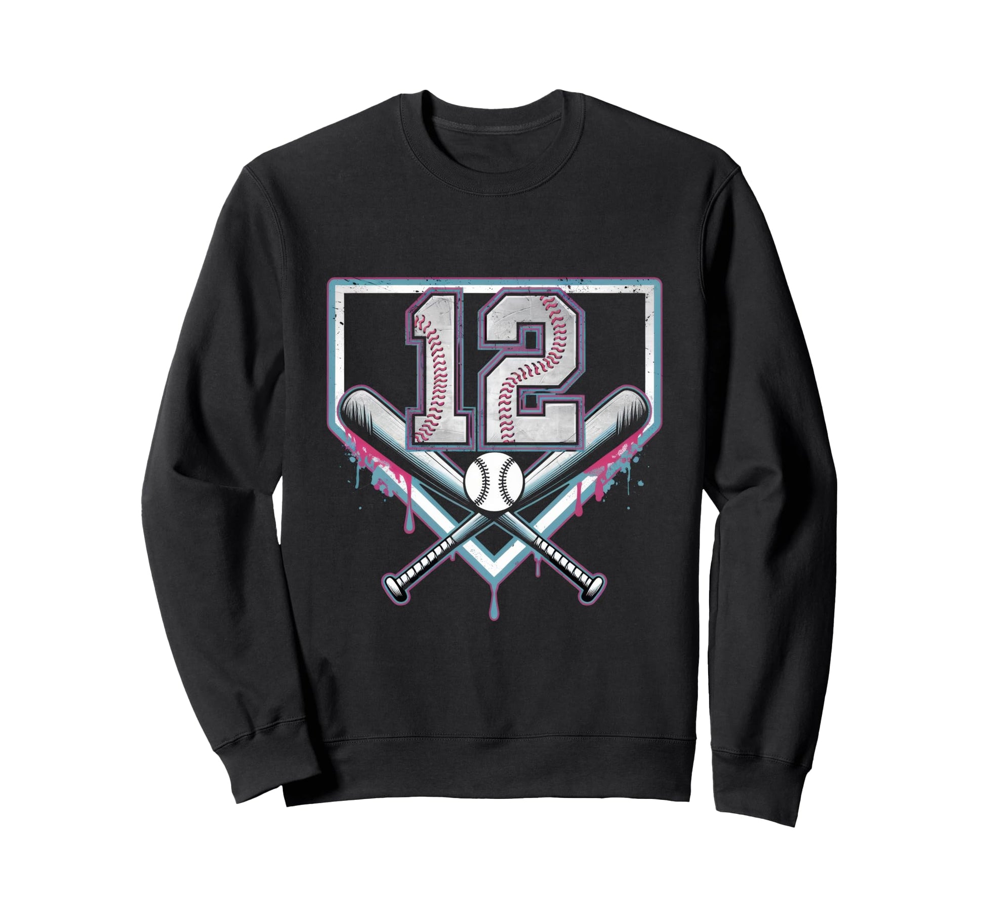 12Th Birthday Baseball Home Ice Sweatshirt - Custom Art Print for Adults - T-Shirt, Sweatshirt, Hoodie
