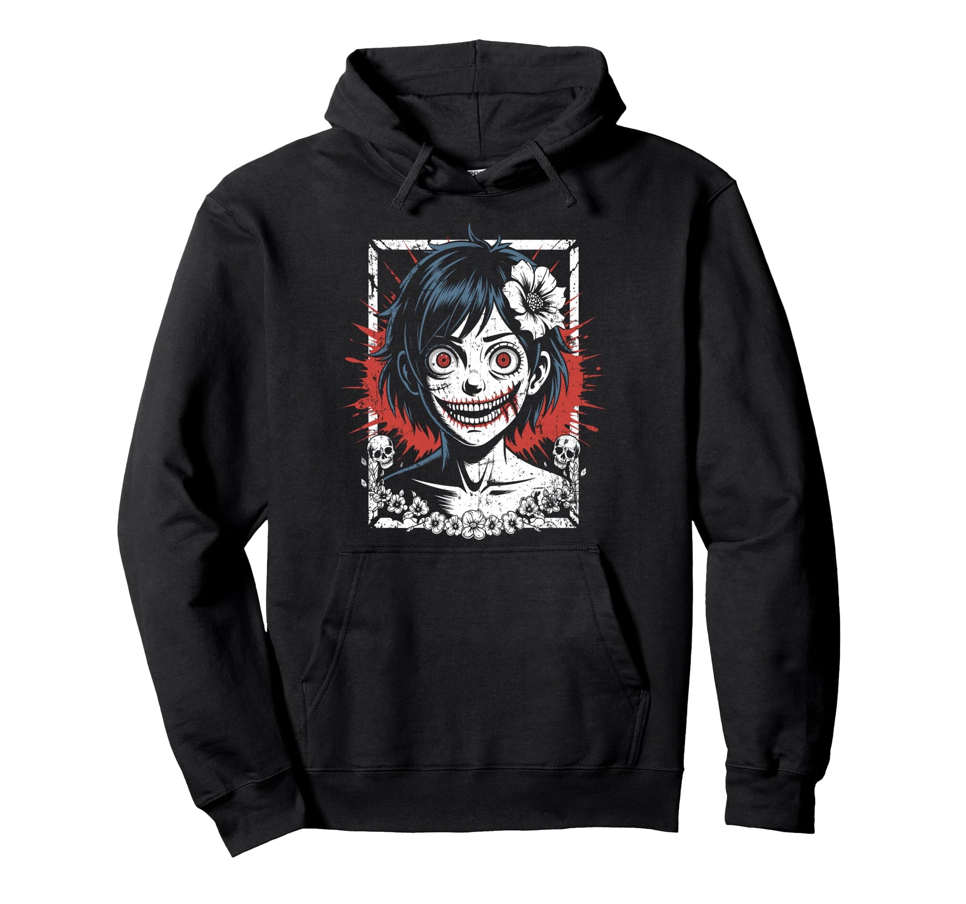 Horror Anime Goth Creepy Japanese Y2K Hoodie - Casual Everyday Wear Unisex - T-Shirt, Sweatshirt, Hoodie