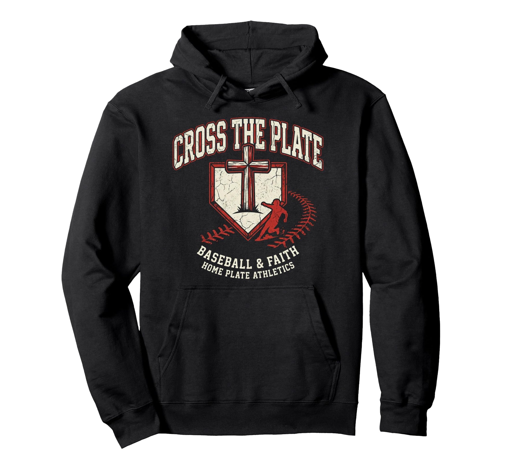 Cross Plate Christian Baseball Faith Hoodie - Aesthetic Graphic Unisex - T-Shirt, Sweatshirt, Hoodie