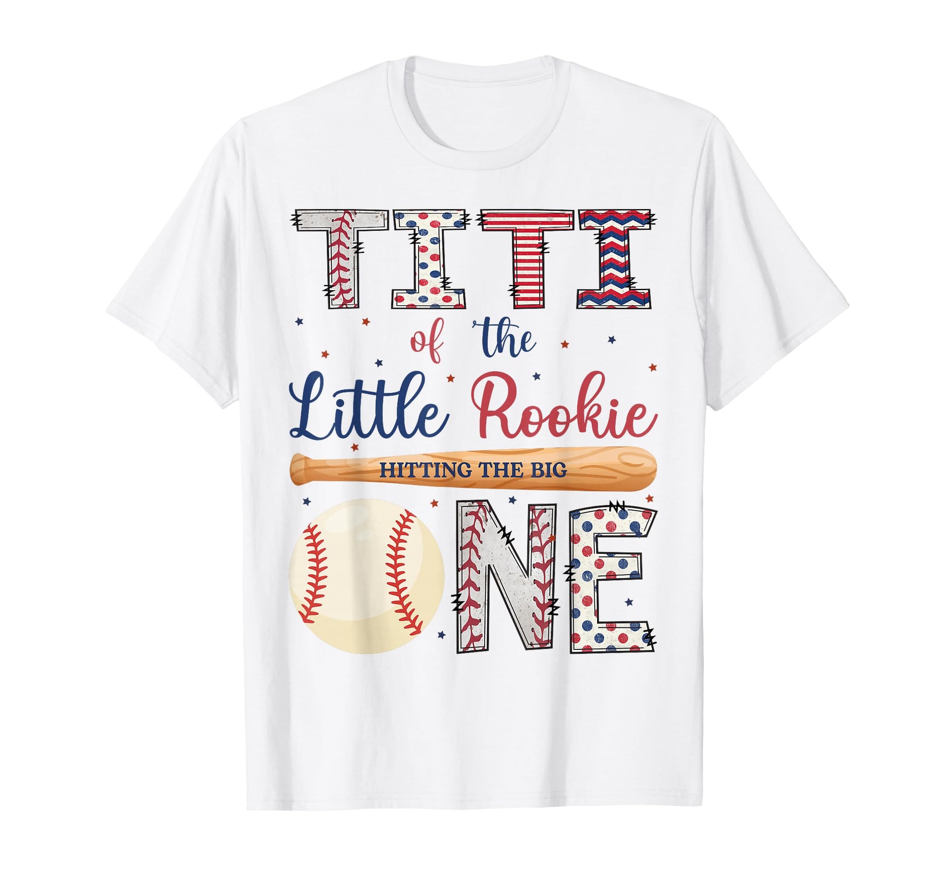 Titi One Little Rookie Baseball 1St T-Shirt - Novelty Apparel for Adults - T-Shirt, Sweatshirt, Hoodie