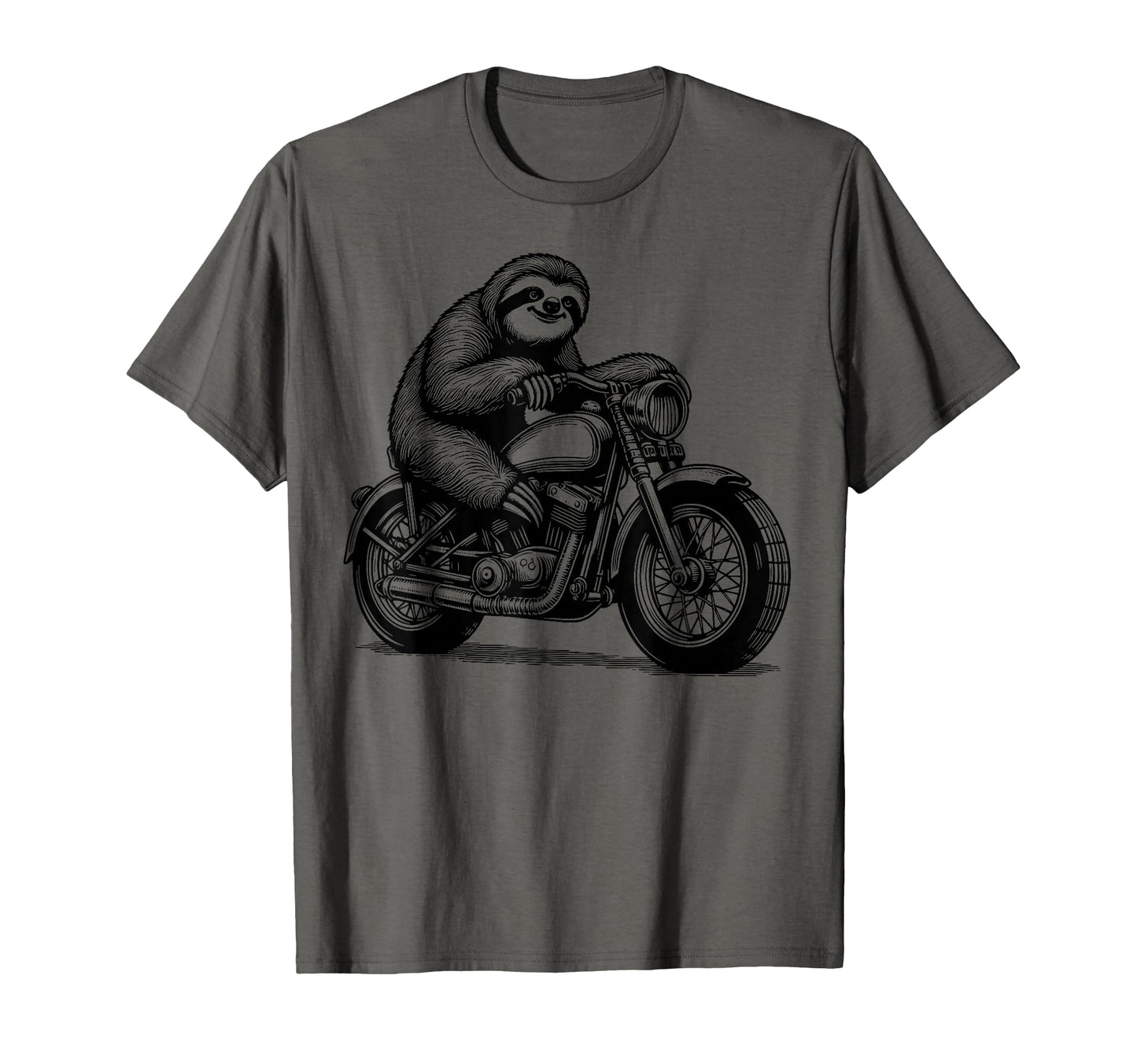 Sloth Riding Motorcycle T-Shirt - Custom Art Print Men Women - T-Shirt, Sweatshirt, Hoodie