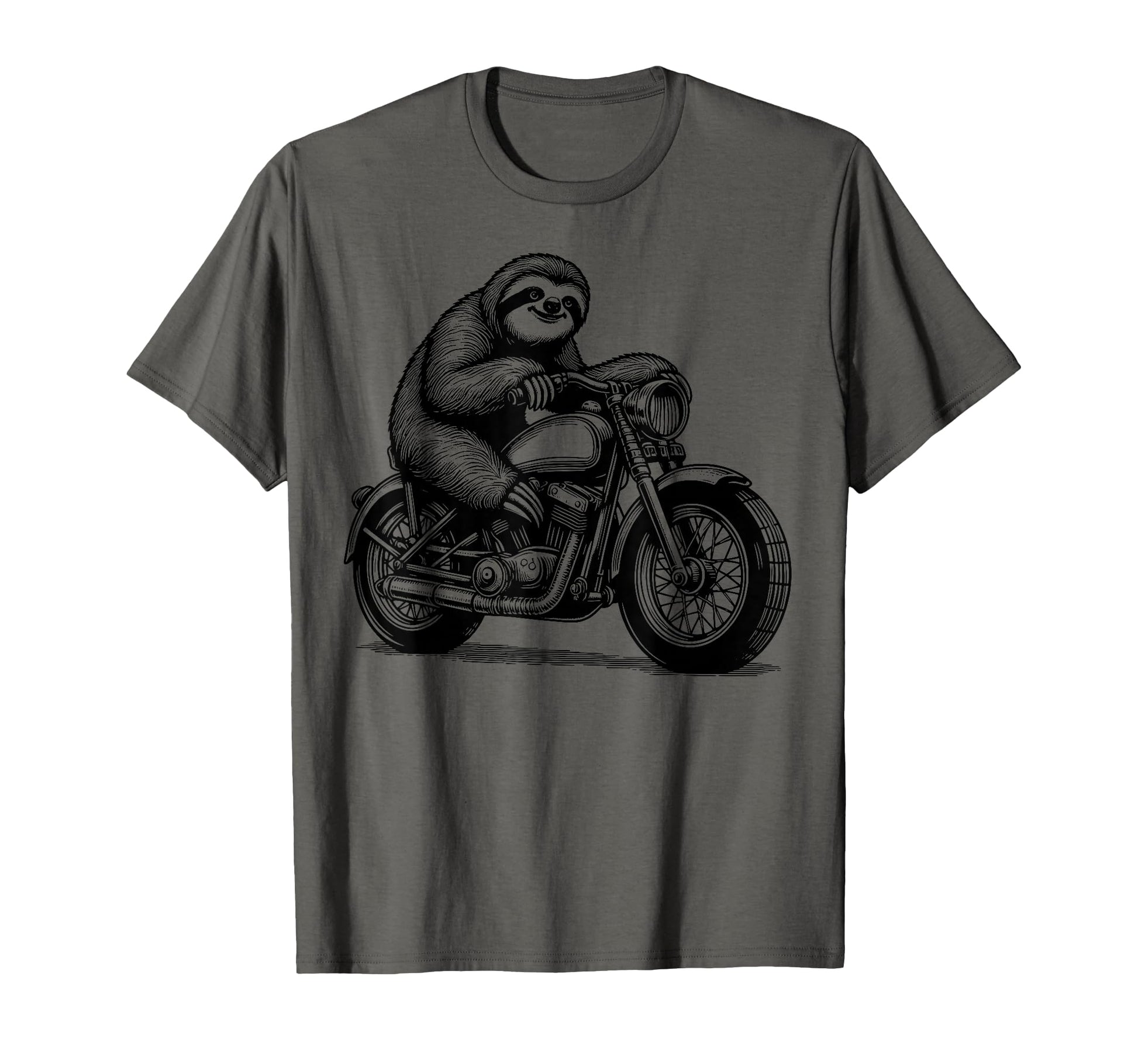 Sloth Riding Motorcycle T-Shirt - Custom Art Print Men Women - T-Shirt, Sweatshirt, Hoodie
