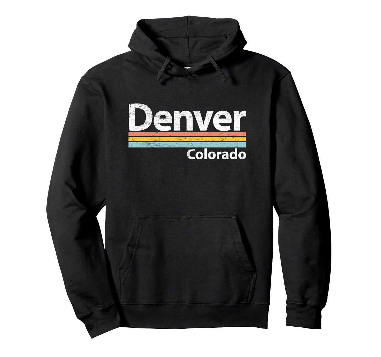 Denver Colorado Worn Stripes Hoodie - Casual Everyday Wear Unisex - T-Shirt, Sweatshirt, Hoodie