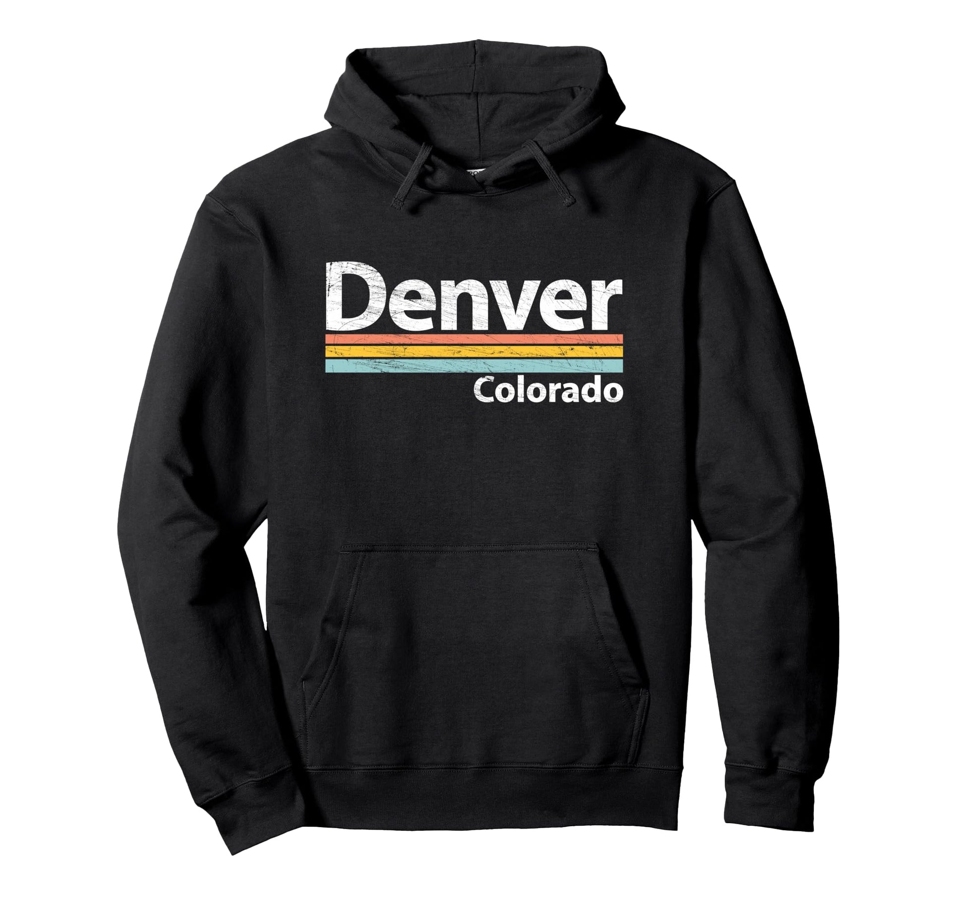 Denver Colorado Worn Stripes Hoodie - Casual Everyday Wear Unisex - T-Shirt, Sweatshirt, Hoodie