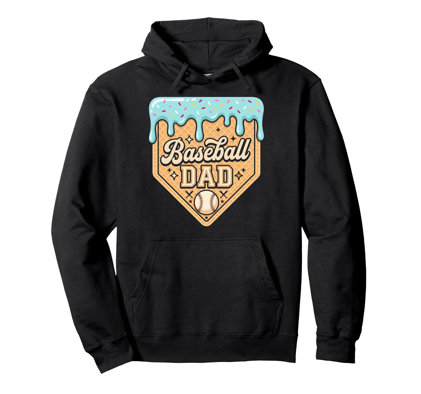 Baseball Dad Funny Fathers Day Dad Hoodie - Aesthetic Graphic for Adults - T-Shirt, Sweatshirt, Hoodie