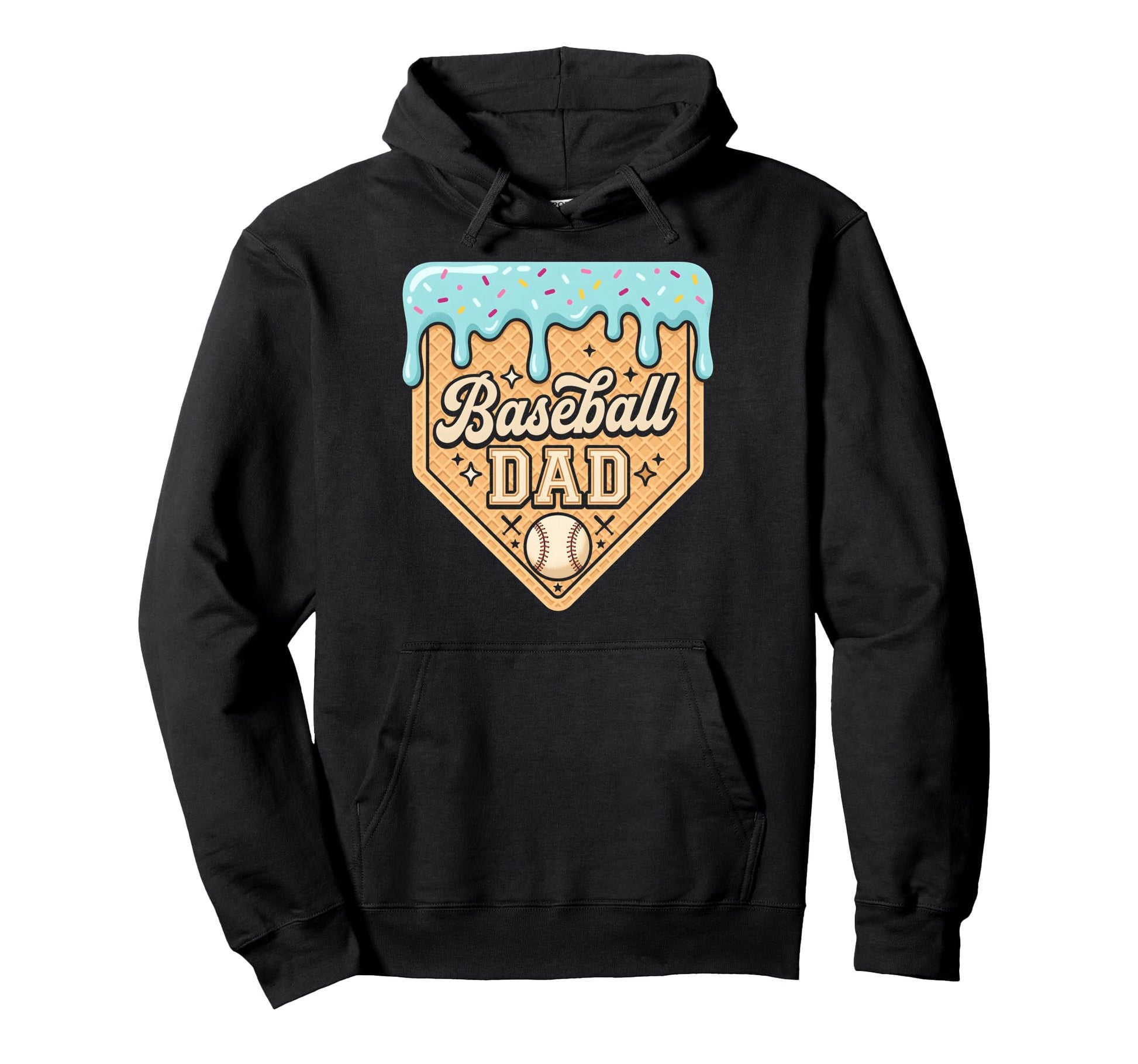 Baseball Dad Funny Fathers Day Dad Hoodie - Aesthetic Graphic for Adults - T-Shirt, Sweatshirt, Hoodie