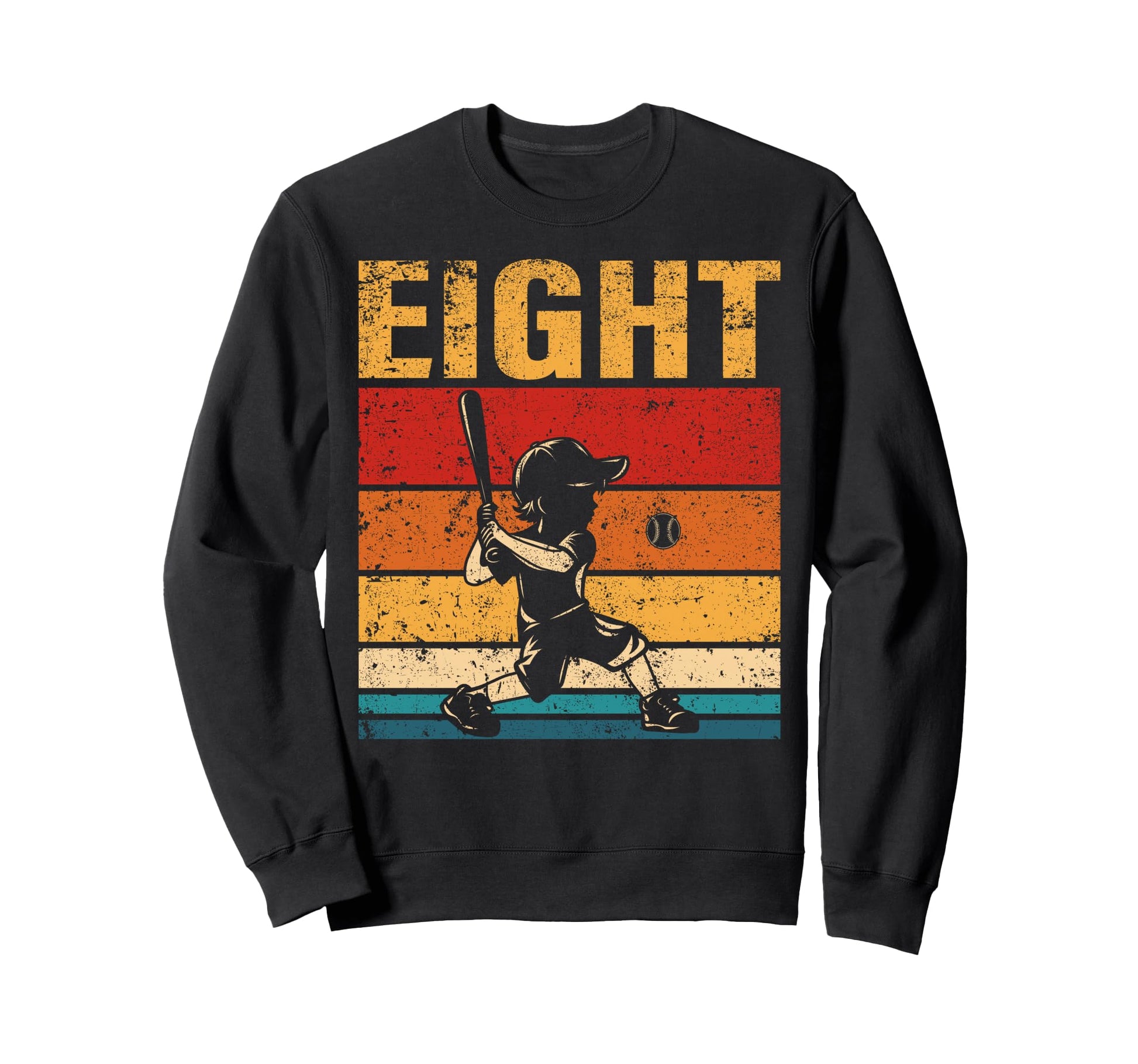 8 Year Old Baseball Birthday 8Th Sweatshirt - Trendy Graphic for Adults - T-Shirt, Sweatshirt, Hoodie