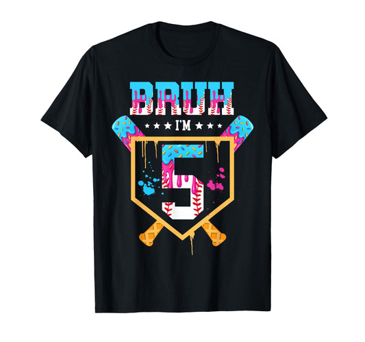 Baseball 5 Year Old Ice Cream Drip 5Th T-Shirt - Streetwear Style Unisex - T-Shirt, Sweatshirt, Hoodie