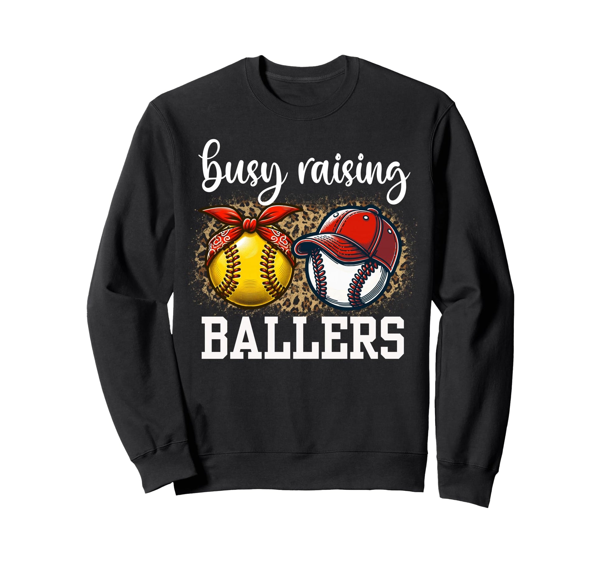 Busy Raising Ballers Softball And Sweatshirt - Aesthetic Graphic Unisex - T-Shirt, Sweatshirt, Hoodie
