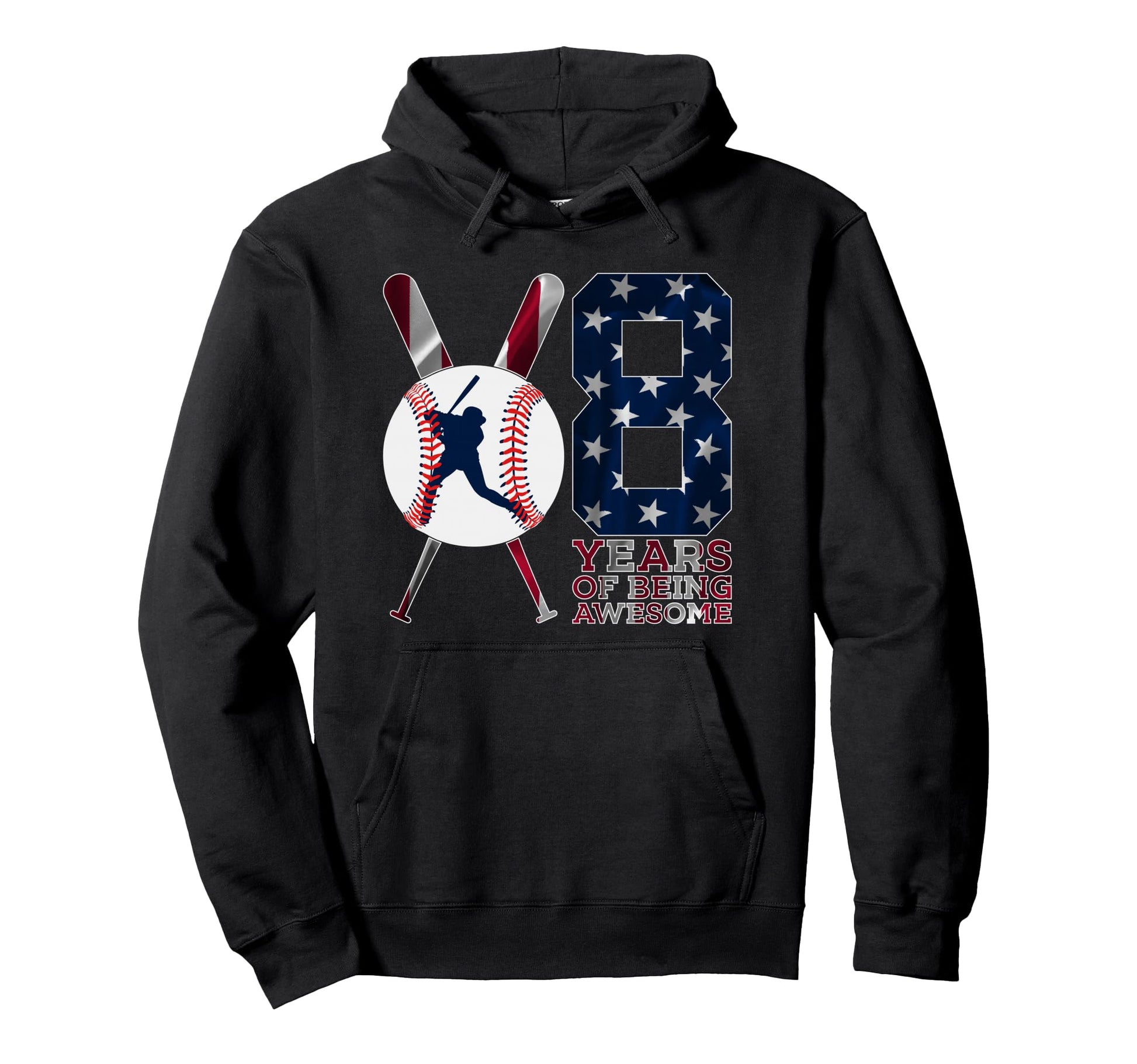 8 Years Being Awesome Baseball 8Th Hoodie - Aesthetic Graphic for Adults - T-Shirt, Sweatshirt, Hoodie