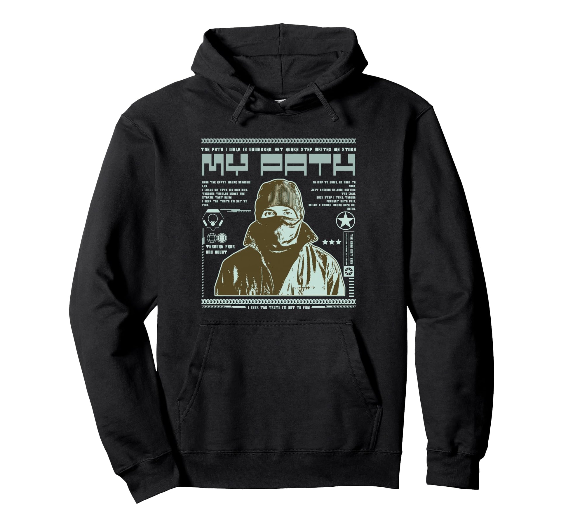 Y2K My Path Bold Urban Graffiti Hoodie - Aesthetic Graphic Men Women - T-Shirt, Sweatshirt, Hoodie