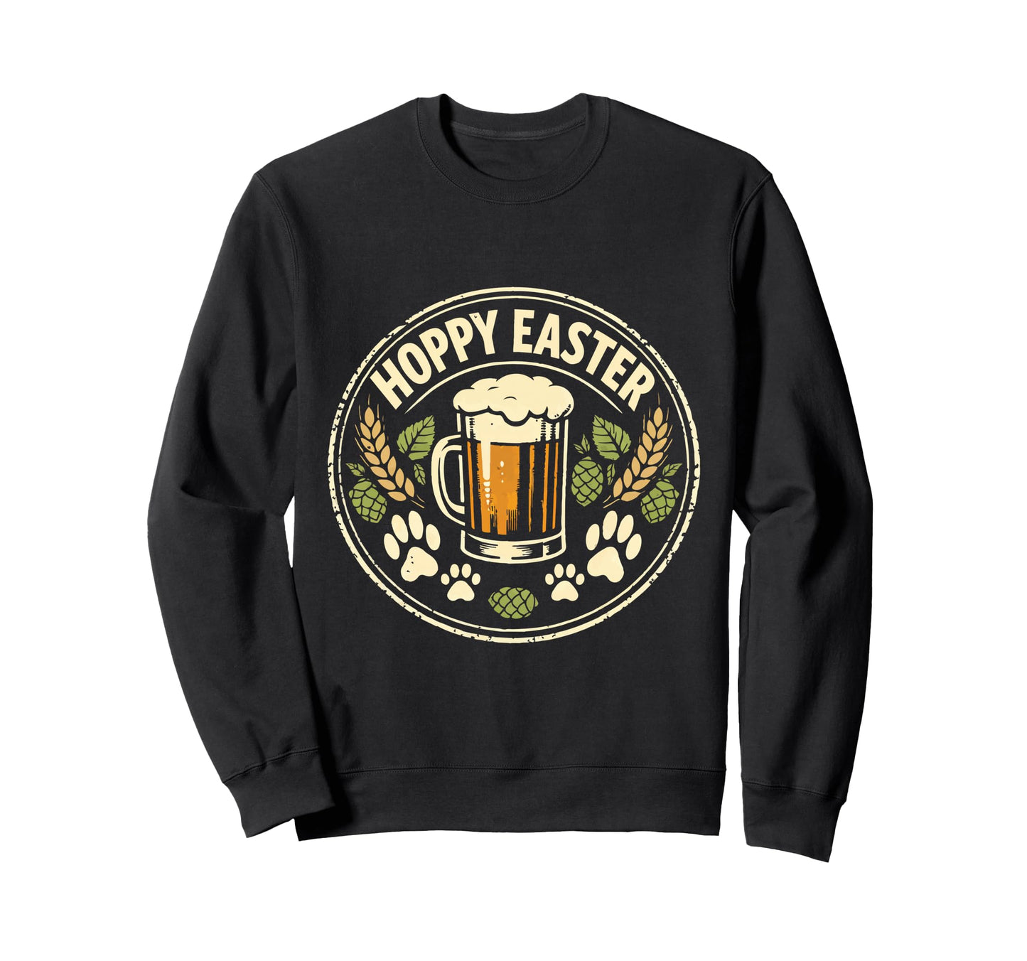 Hoppy Easter Funny Beer Pun Brewery Sweatshirt - Unique Graphic for Adults - T-Shirt, Sweatshirt, Hoodie