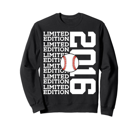 2016 Baseball 10Th Birthday Sweatshirt - Aesthetic Graphic Men Women - T-Shirt, Sweatshirt, Hoodie
