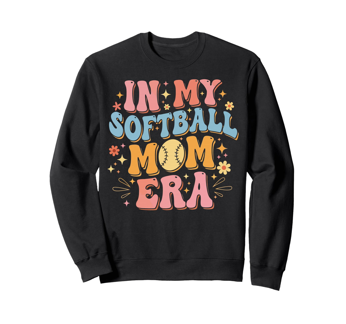 My Softball Mom Era Softball Sweatshirt - Aesthetic Graphic for Adults - T-Shirt, Sweatshirt, Hoodie