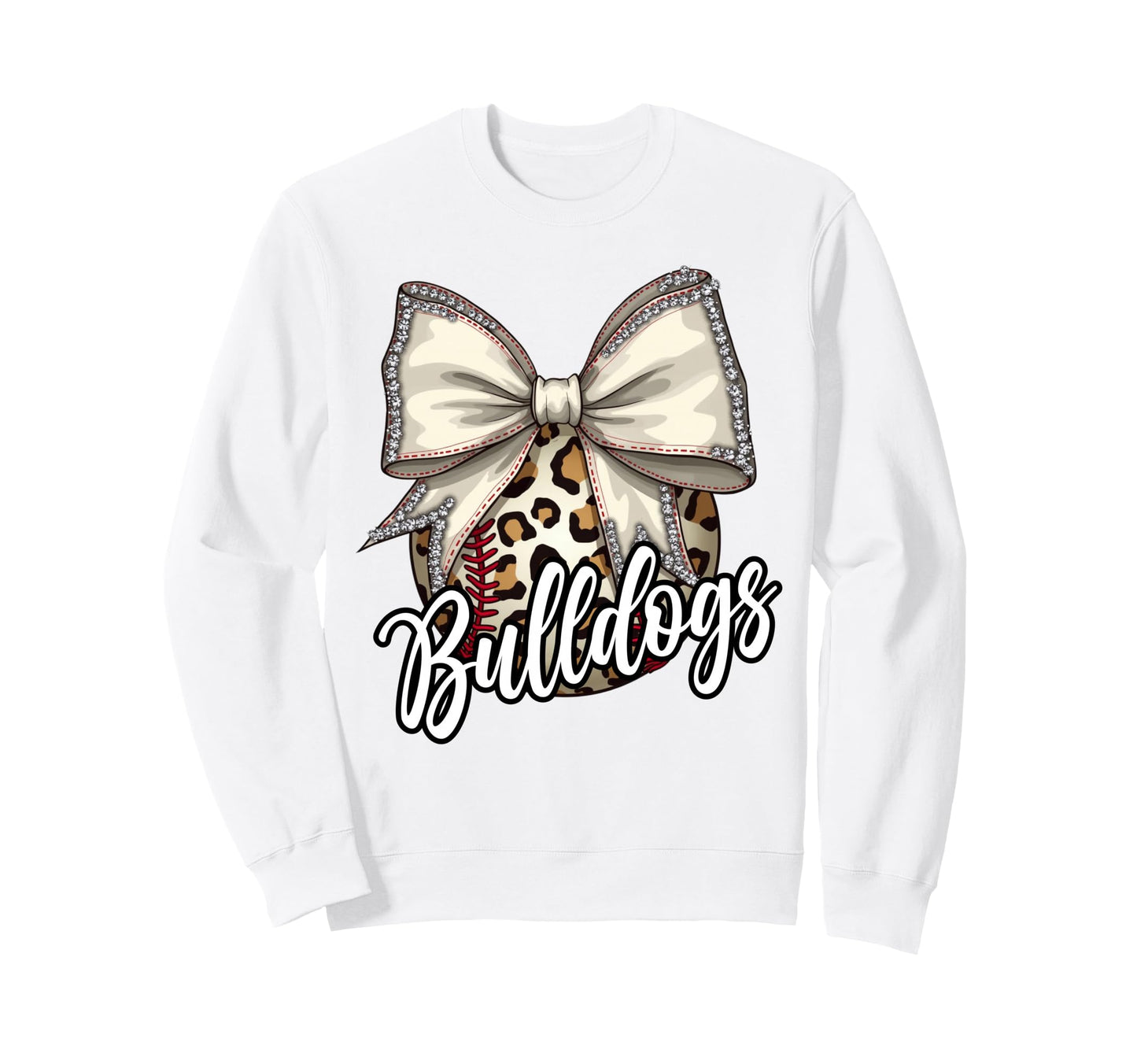 Bulldogs Baseball Mom Leopard Sweatshirt - Casual Everyday Wear Men Women - T-Shirt, Sweatshirt, Hoodie