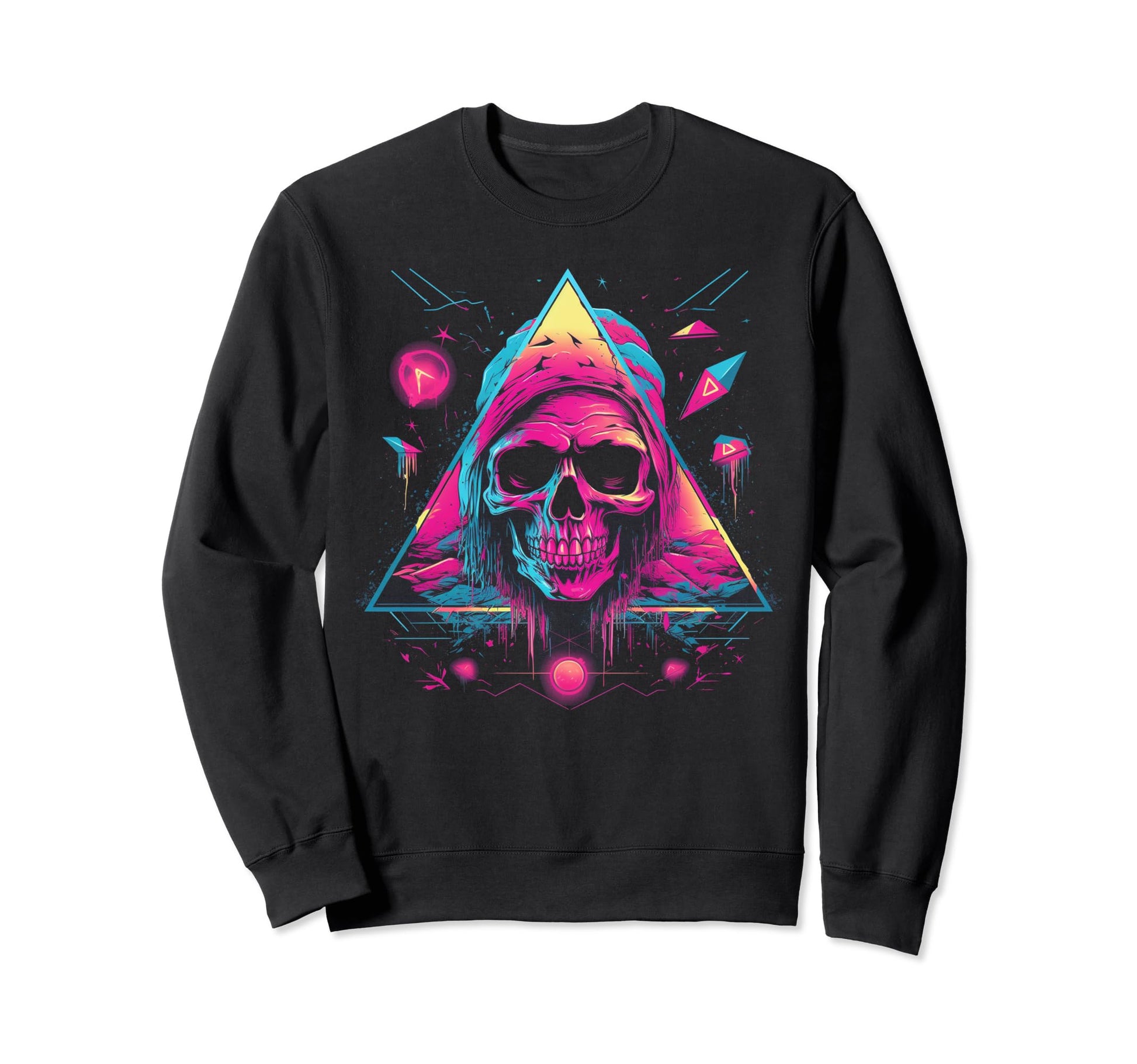 Skull Vaporwave Retrowave Sweatshirt - Minimalist Print for Adults - T-Shirt, Sweatshirt, Hoodie