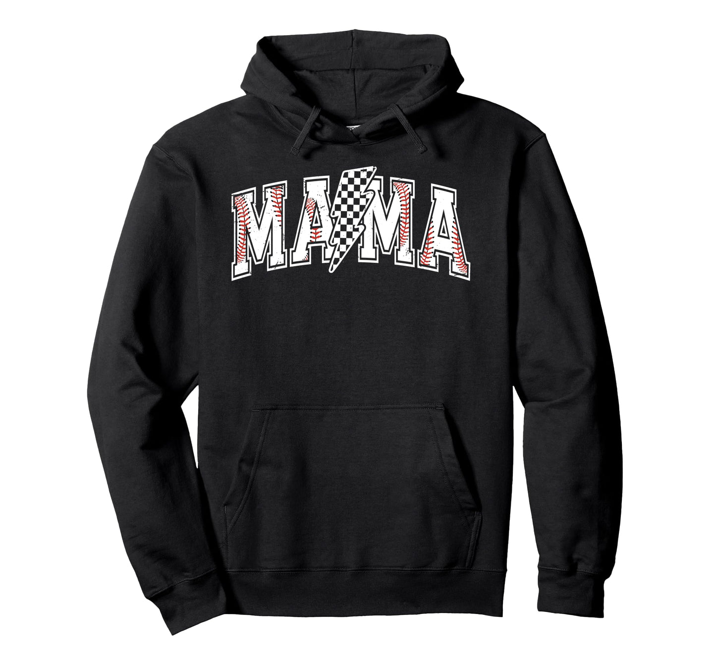 Checkered Baseball Mama Sports Mom Game Hoodie - Custom Art Print Unisex - T-Shirt, Sweatshirt, Hoodie