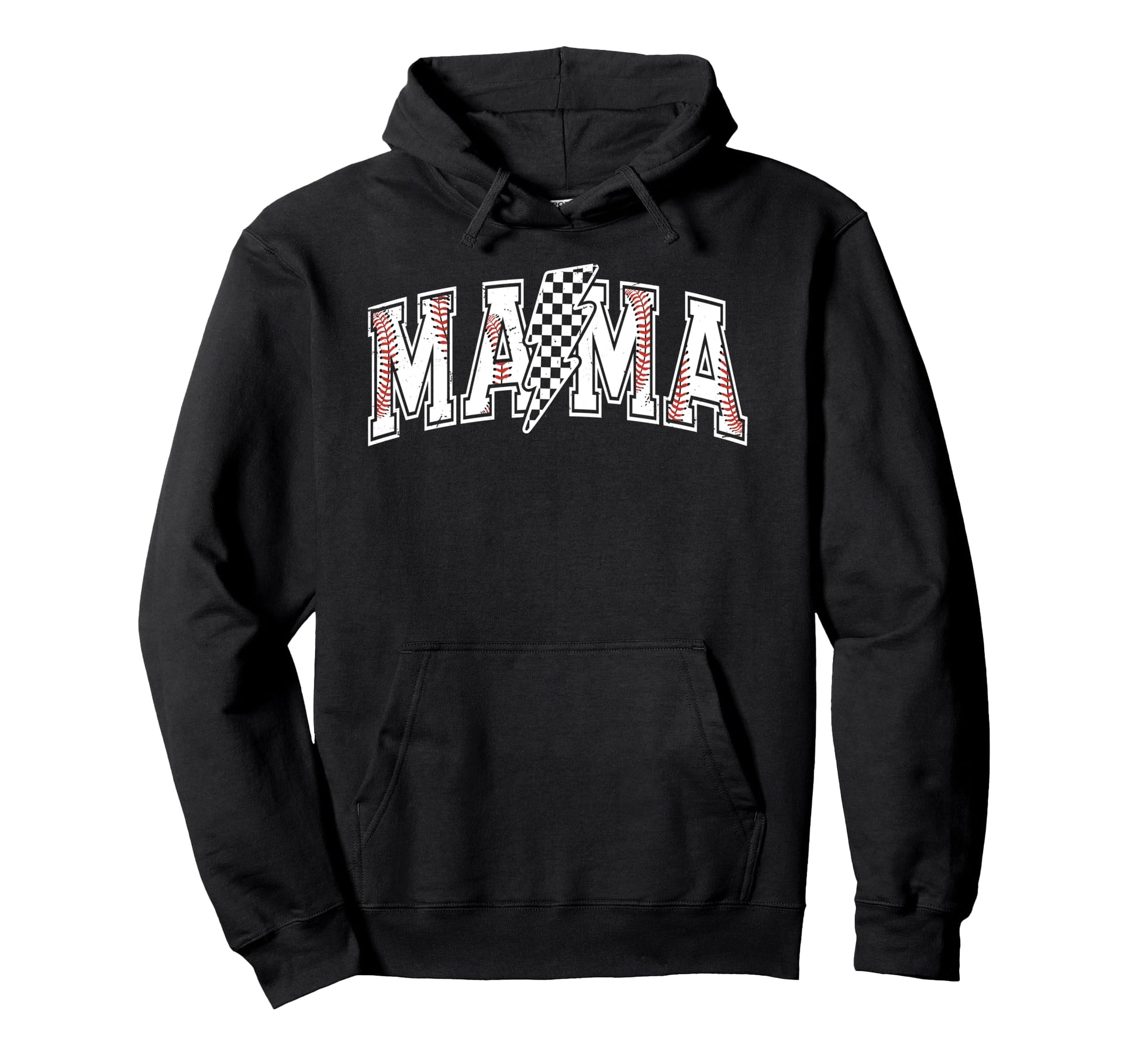 Checkered Baseball Mama Sports Mom Game Hoodie - Custom Art Print Unisex - T-Shirt, Sweatshirt, Hoodie