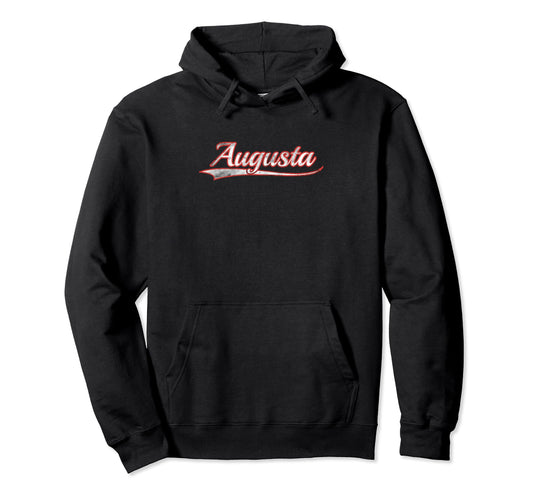 Augusta Varsity Distressed Throwback Hoodie - Trendy Graphic Men Women - T-Shirt, Sweatshirt, Hoodie