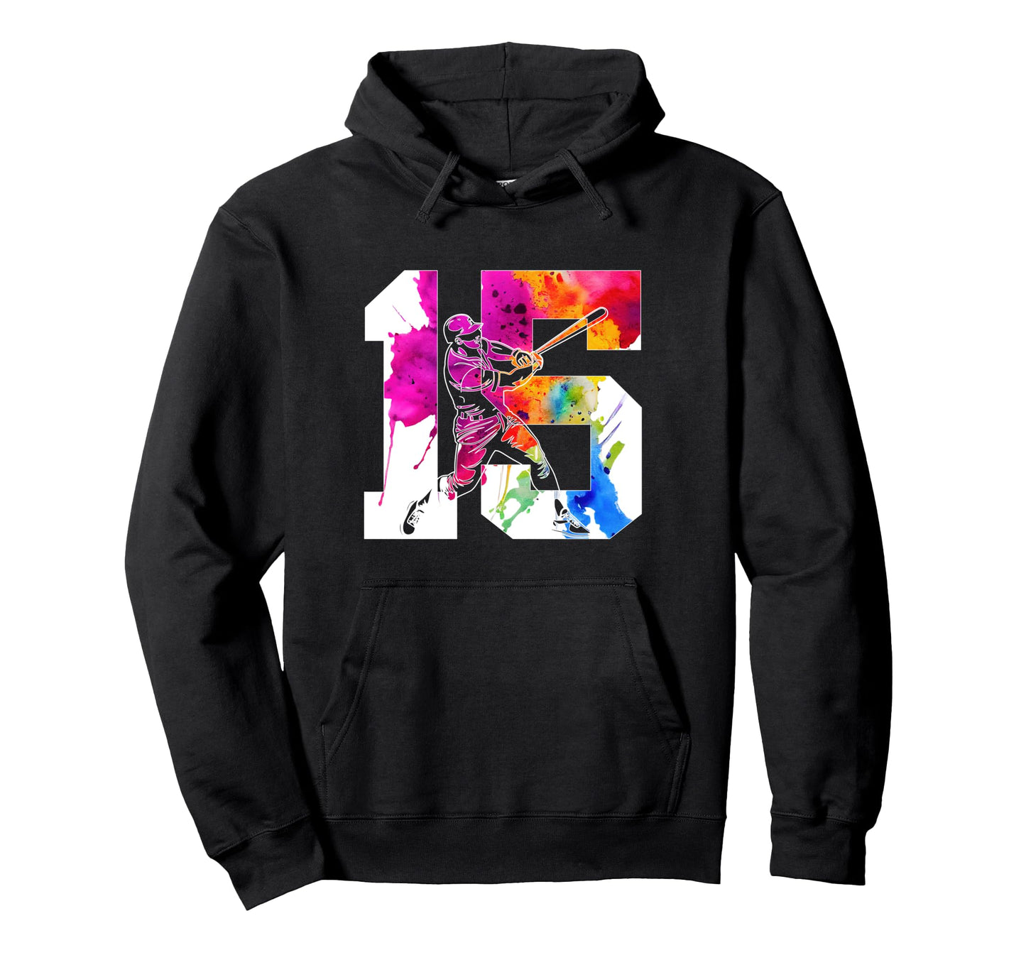 Number 15 Years Baseball 15Th Birthday Hoodie - Casual Everyday Wear Unisex - T-Shirt, Sweatshirt, Hoodie