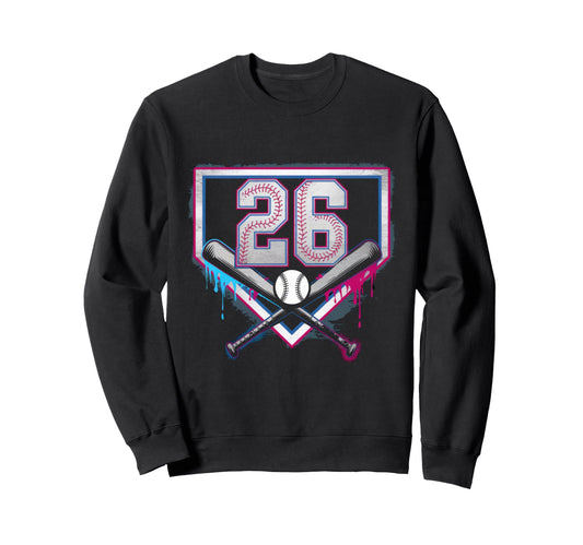 Baseball Home Ice Cream 26Th Sweatshirt - Unique Graphic for Adults - T-Shirt, Sweatshirt, Hoodie