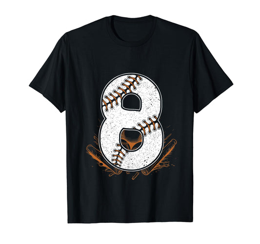 Baseball Birthday 8Th Birthday T-Shirt - Fun Novelty Design Men Women - T-Shirt, Sweatshirt, Hoodie