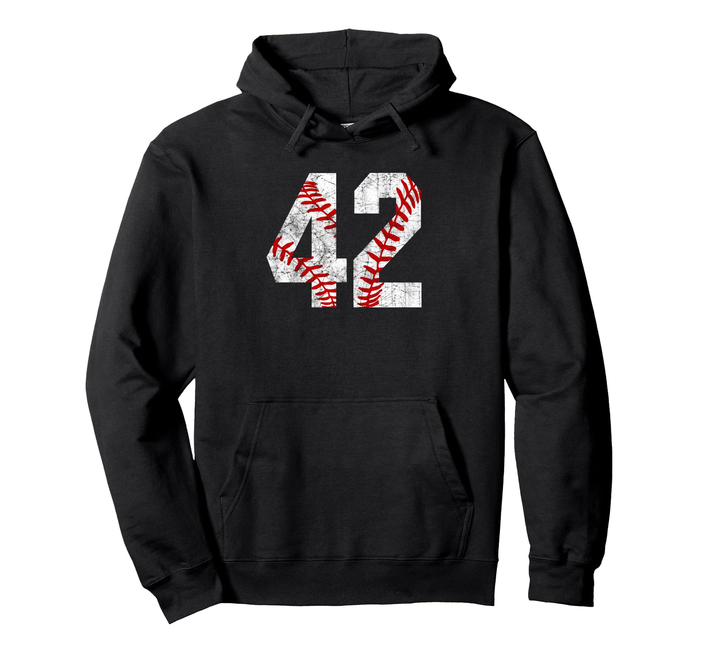 Distressed Baseball Number 42 Jersey Hoodie - Minimalist Print for Adults - T-Shirt, Sweatshirt, Hoodie