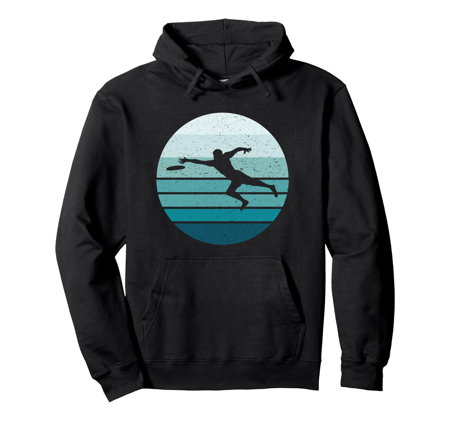 Ultimate Frisbee Striped Sunset Black Hoodie - Novelty Apparel for Adults - T-Shirt, Sweatshirt, Hoodie