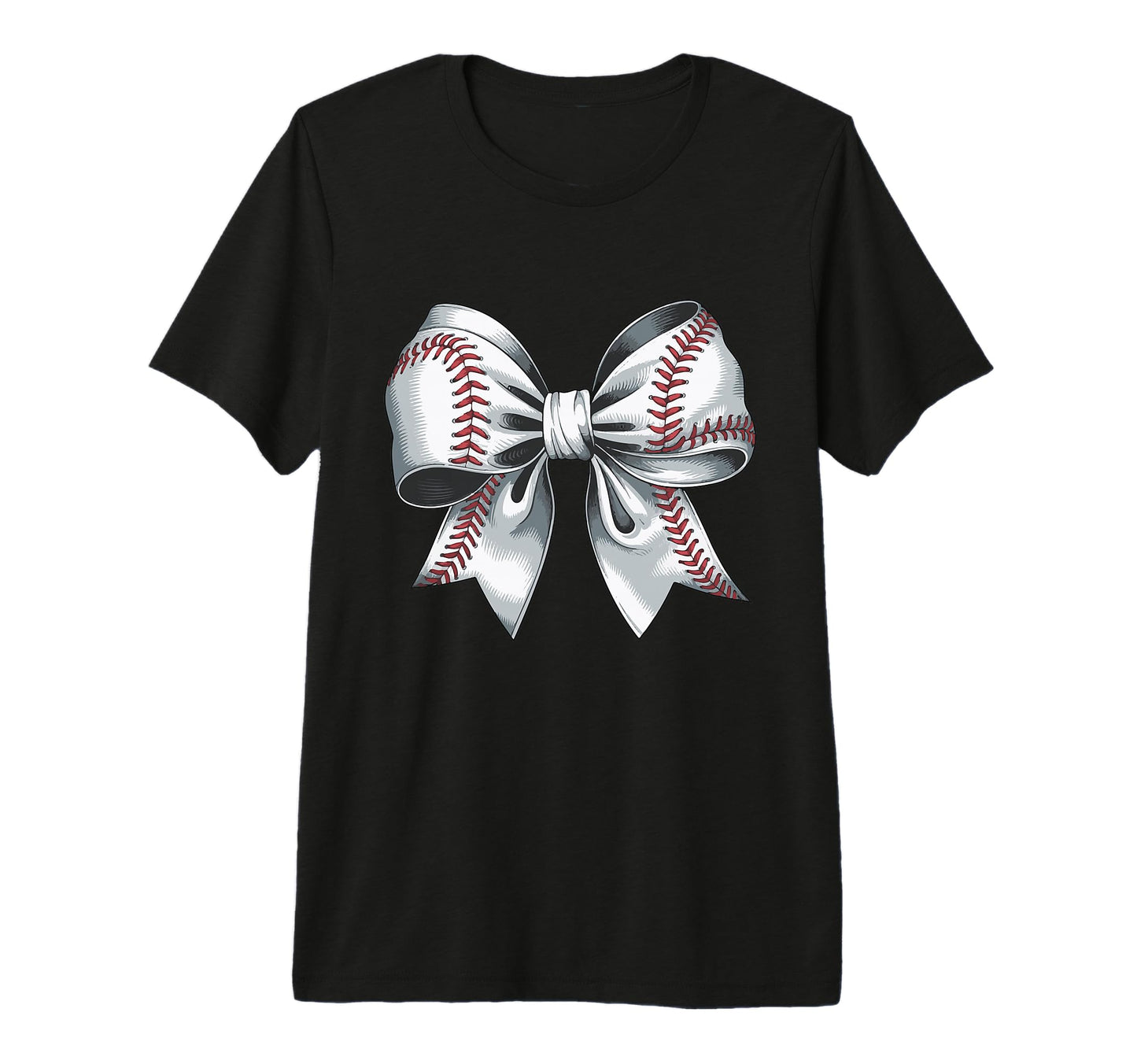 Baseball Bow Baseball Mom Mothers Day T-Shirt - Custom Art Print Unisex - T-Shirt, Sweatshirt, Hoodie