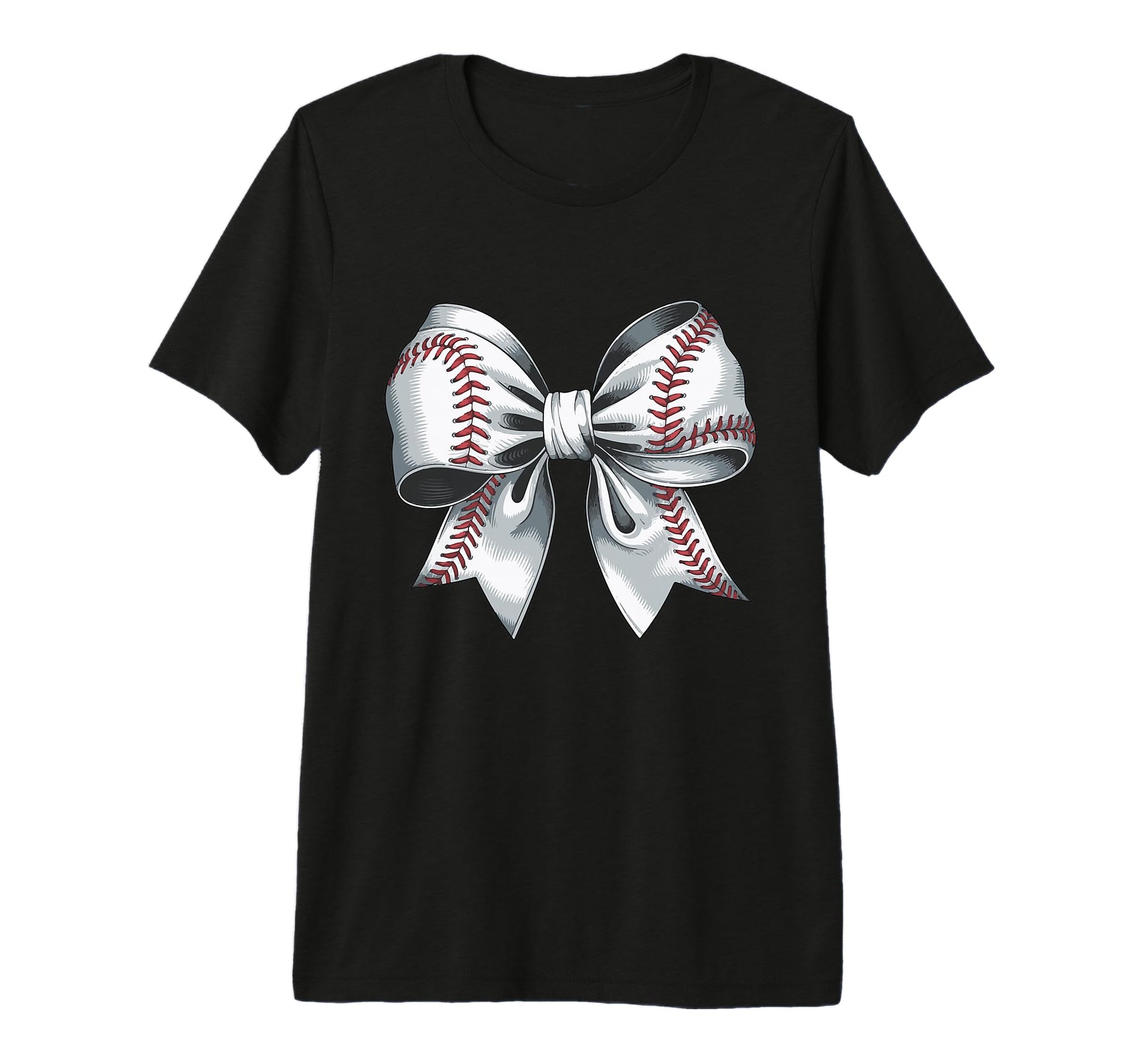 Baseball Bow Baseball Mom Mothers Day T-Shirt - Custom Art Print Unisex - T-Shirt, Sweatshirt, Hoodie