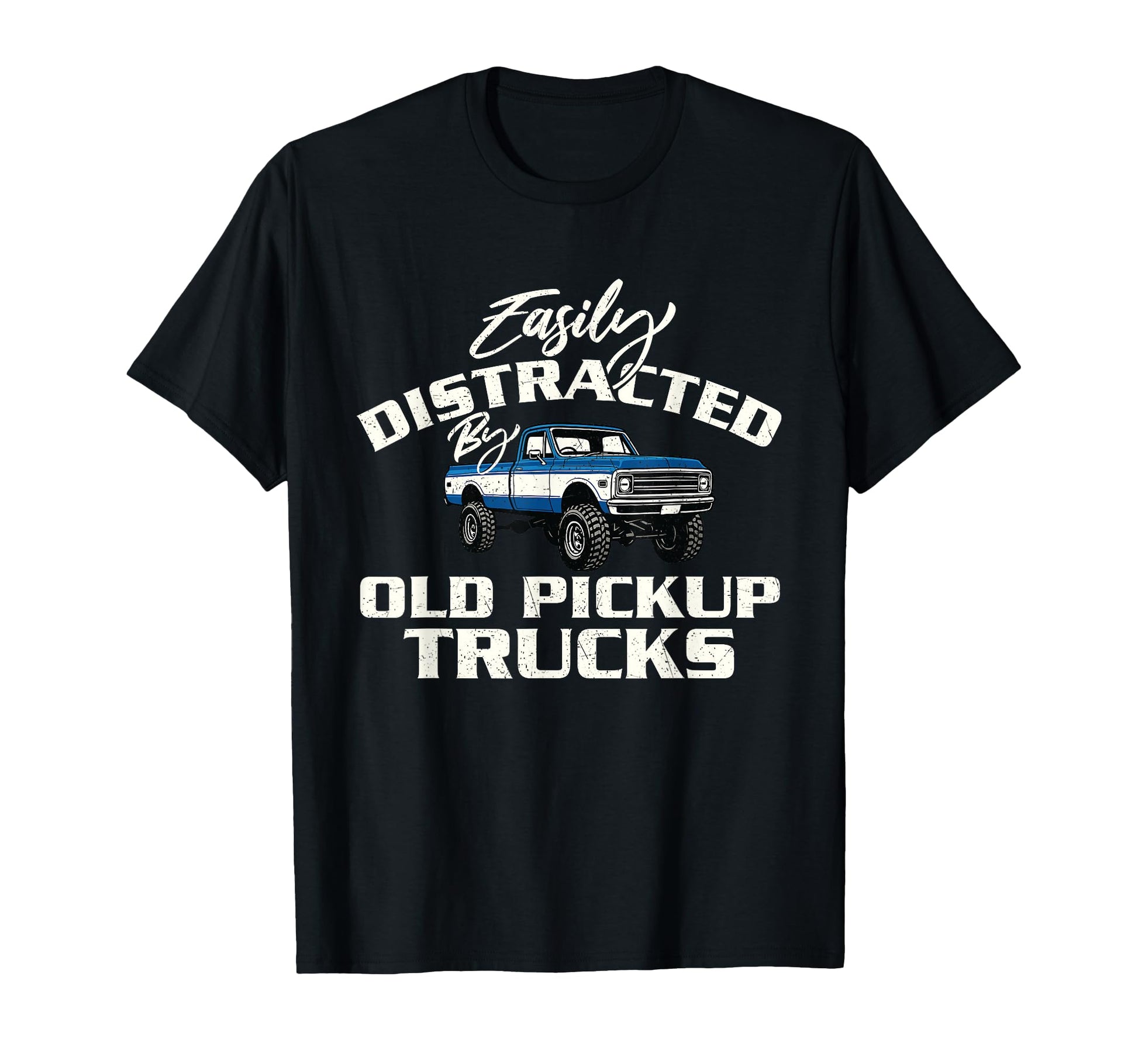 Easily Distracted Old Pickup Trucks Car T-Shirt - Aesthetic Graphic Unisex - T-Shirt, Sweatshirt, Hoodie