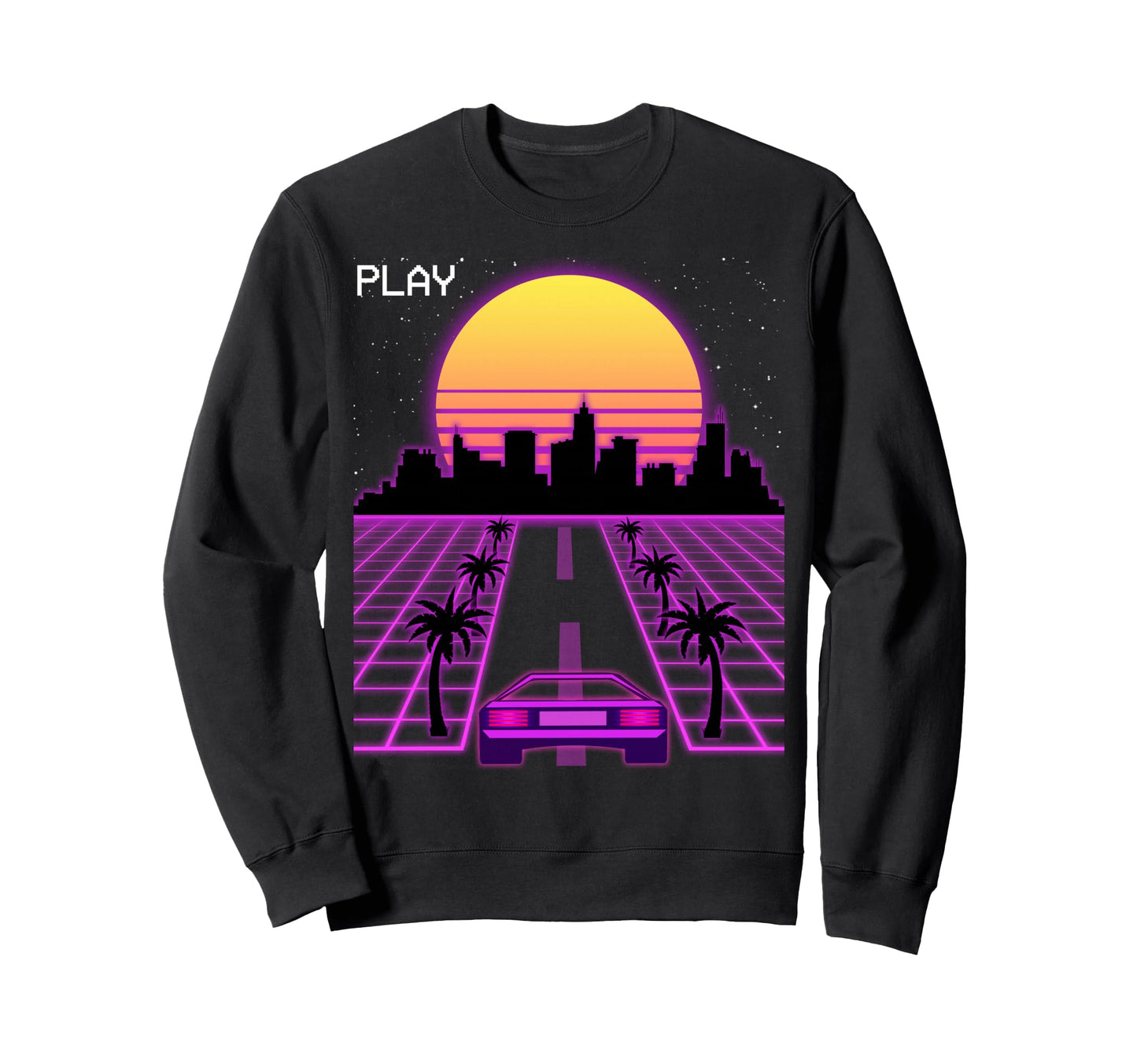 Vaporwave Sunset Synthwave Sweatshirt - Fun Novelty Design Unisex - T-Shirt, Sweatshirt, Hoodie