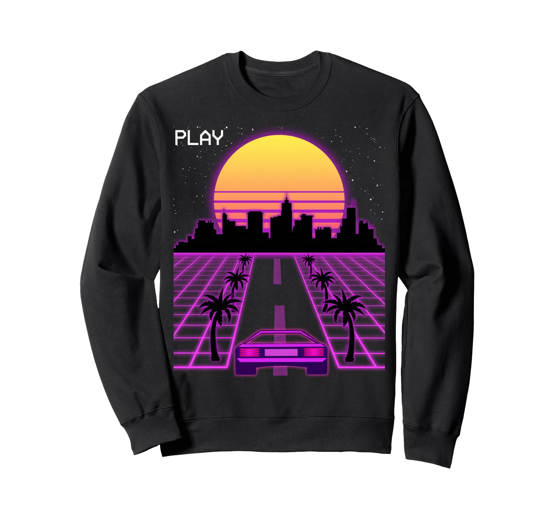 Vaporwave Sunset Synthwave Sweatshirt - Fun Novelty Design Unisex - T-Shirt, Sweatshirt, Hoodie