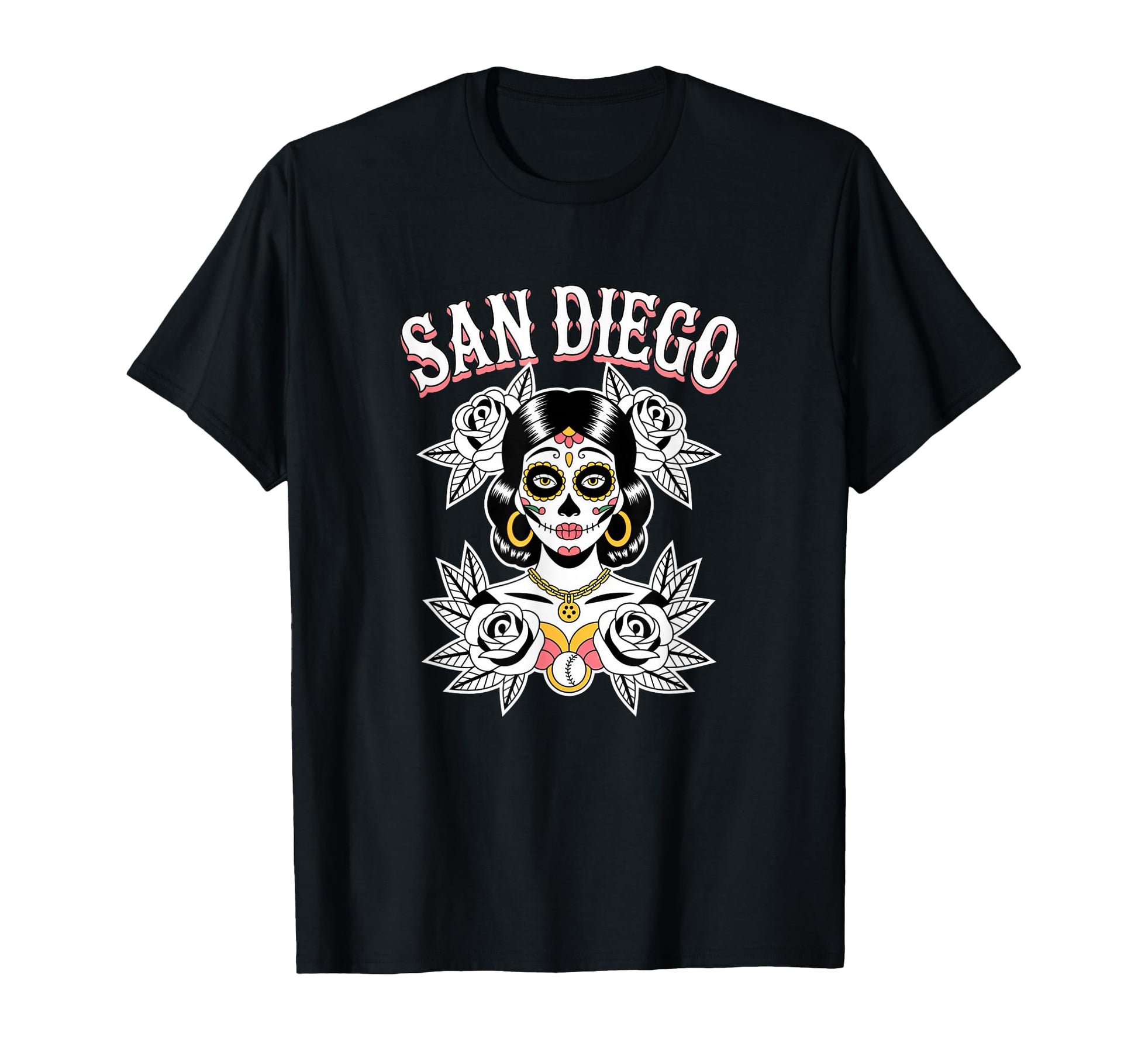 San Diego Sugar Skull Traditional T-Shirt - Aesthetic Graphic Men Women - T-Shirt, Sweatshirt, Hoodie