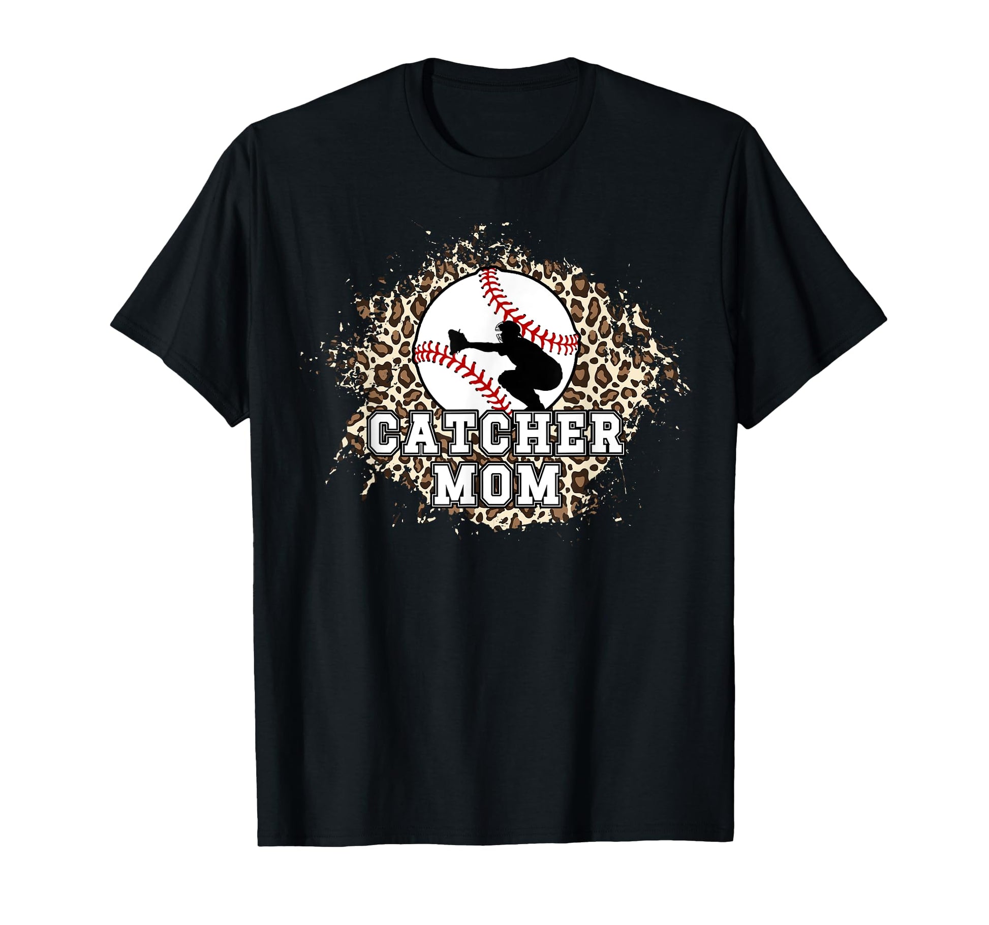Baseball Catcher Mom Leopard Mom T-Shirt - Trendy Graphic Men Women - T-Shirt, Sweatshirt, Hoodie