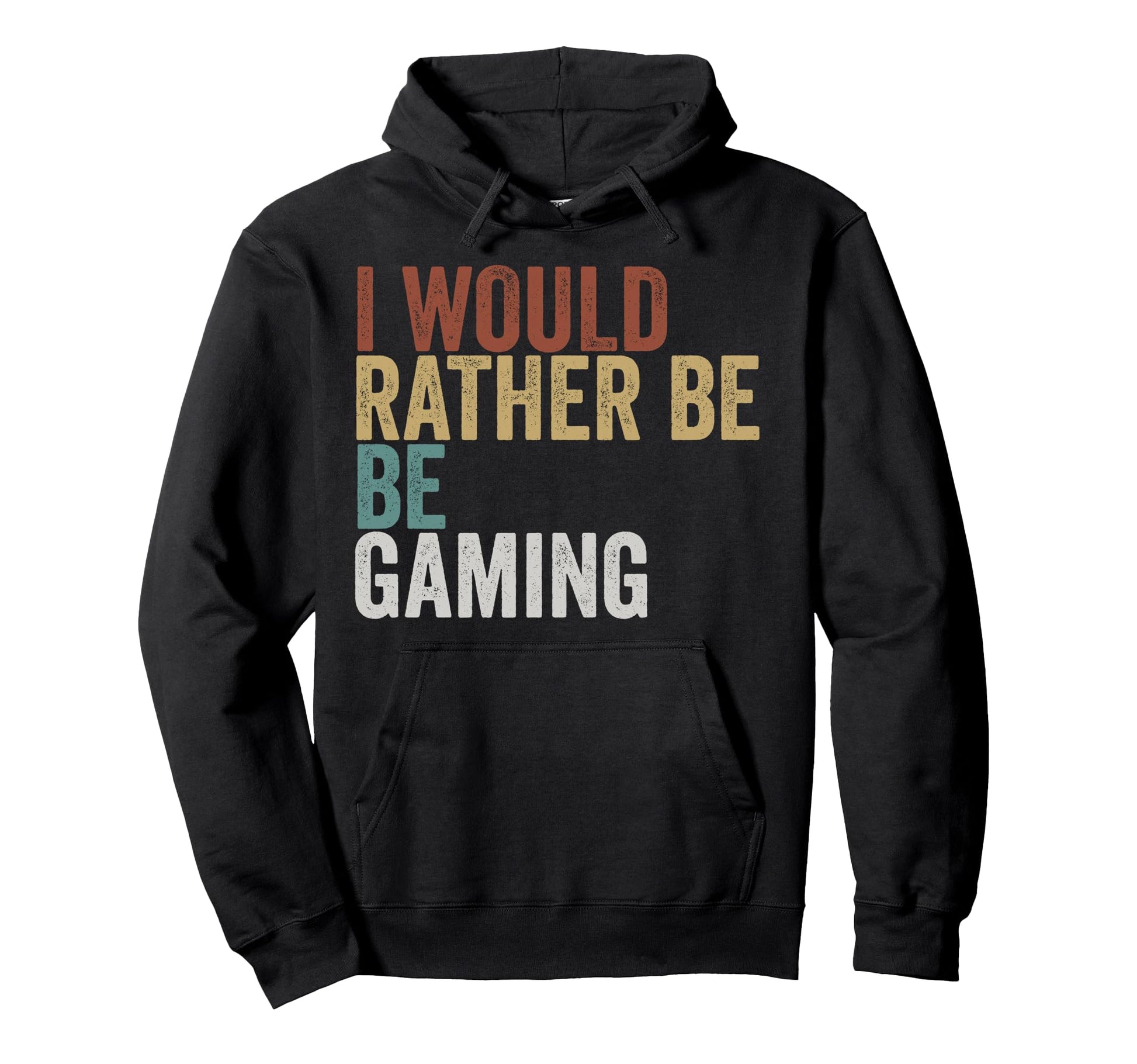 I Would Rather Be Gaming Typography Hoodie - Minimalist Print Men Women - T-Shirt, Sweatshirt, Hoodie