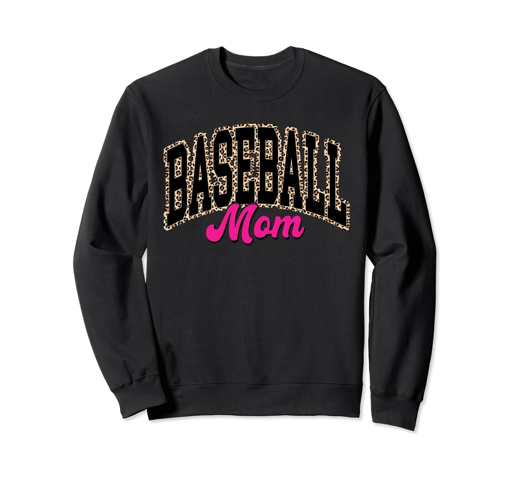 Baseball Mom Leopard Baseball Mama Sweatshirt - Novelty Apparel Unisex - T-Shirt, Sweatshirt, Hoodie