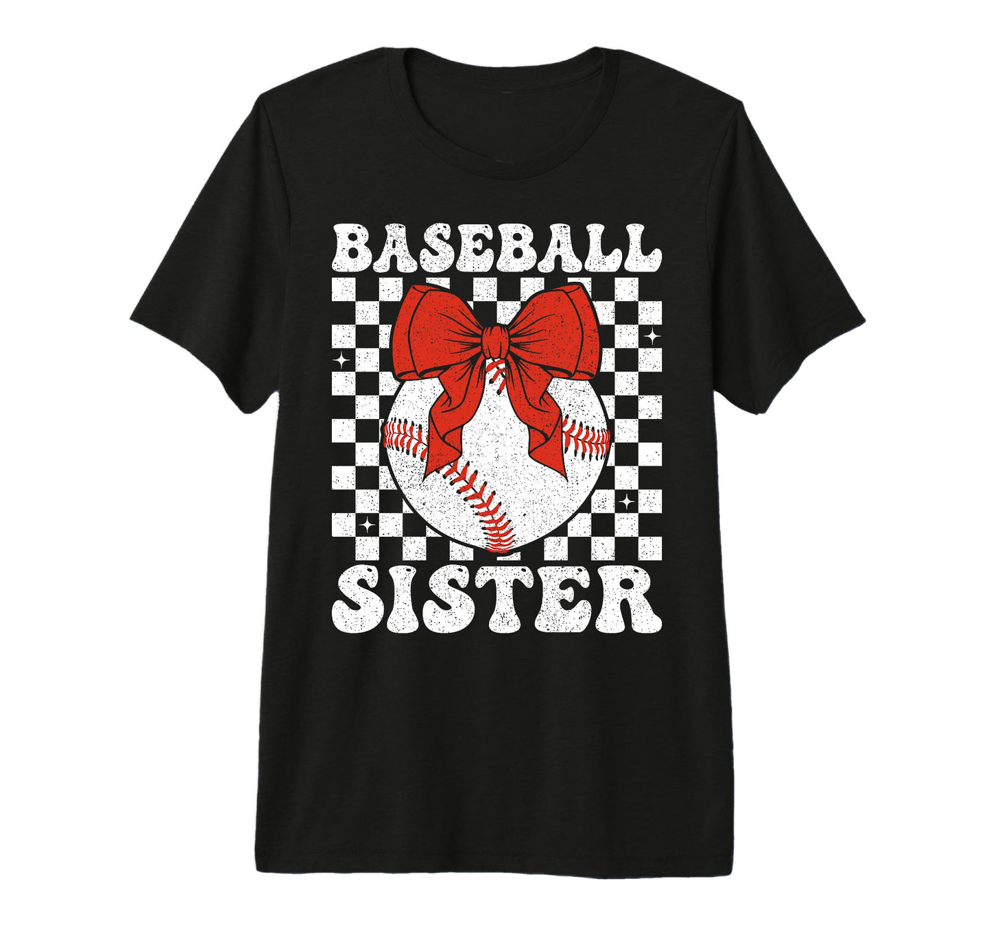 Baseball Sister Coquette Bow Sport T-Shirt - Unique Graphic for Adults - T-Shirt, Sweatshirt, Hoodie