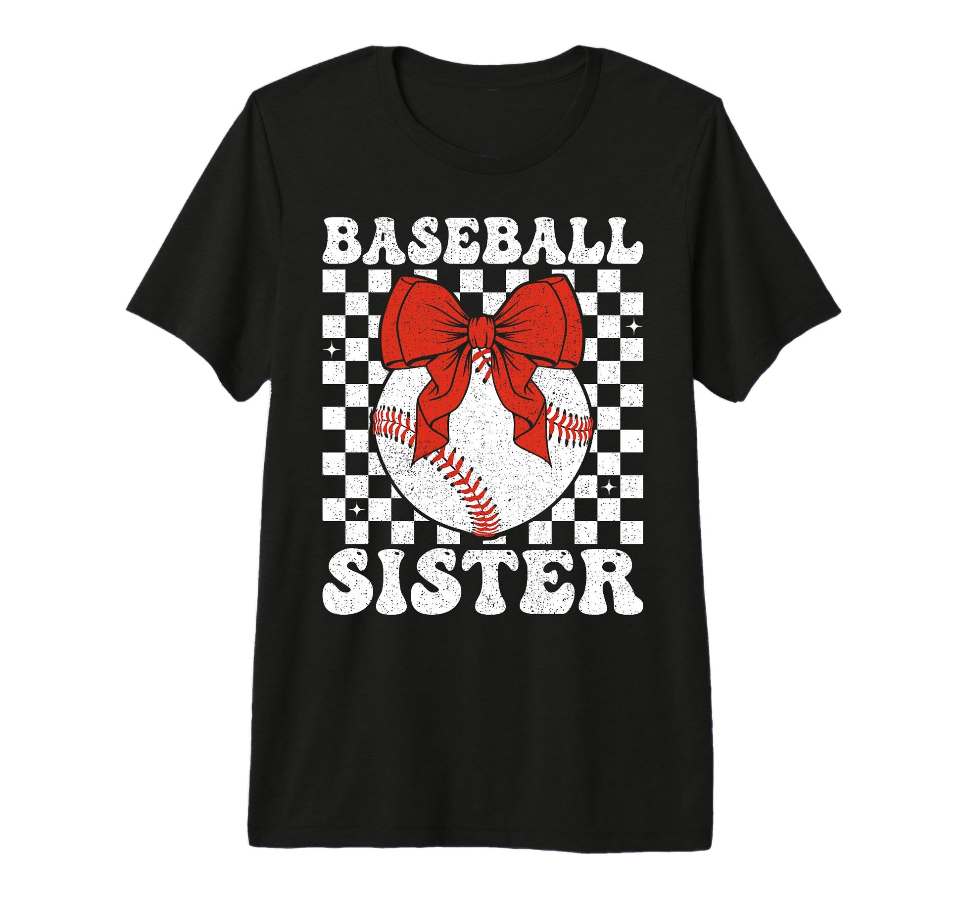 Baseball Sister Coquette Bow Sport T-Shirt - Unique Graphic for Adults - T-Shirt, Sweatshirt, Hoodie